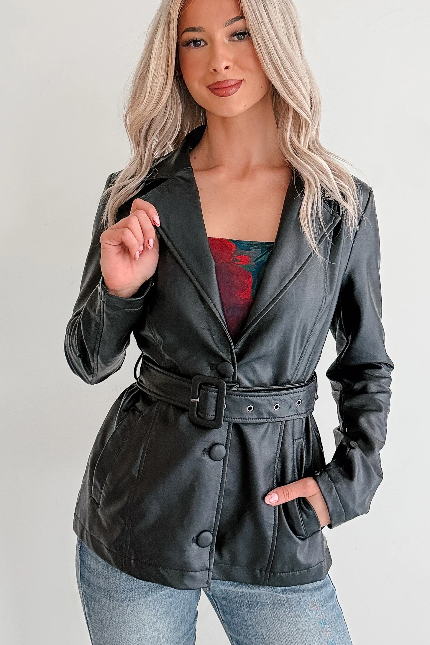 Star Quality Fur Trim Faux Leather Jacket (Black) - Image 6