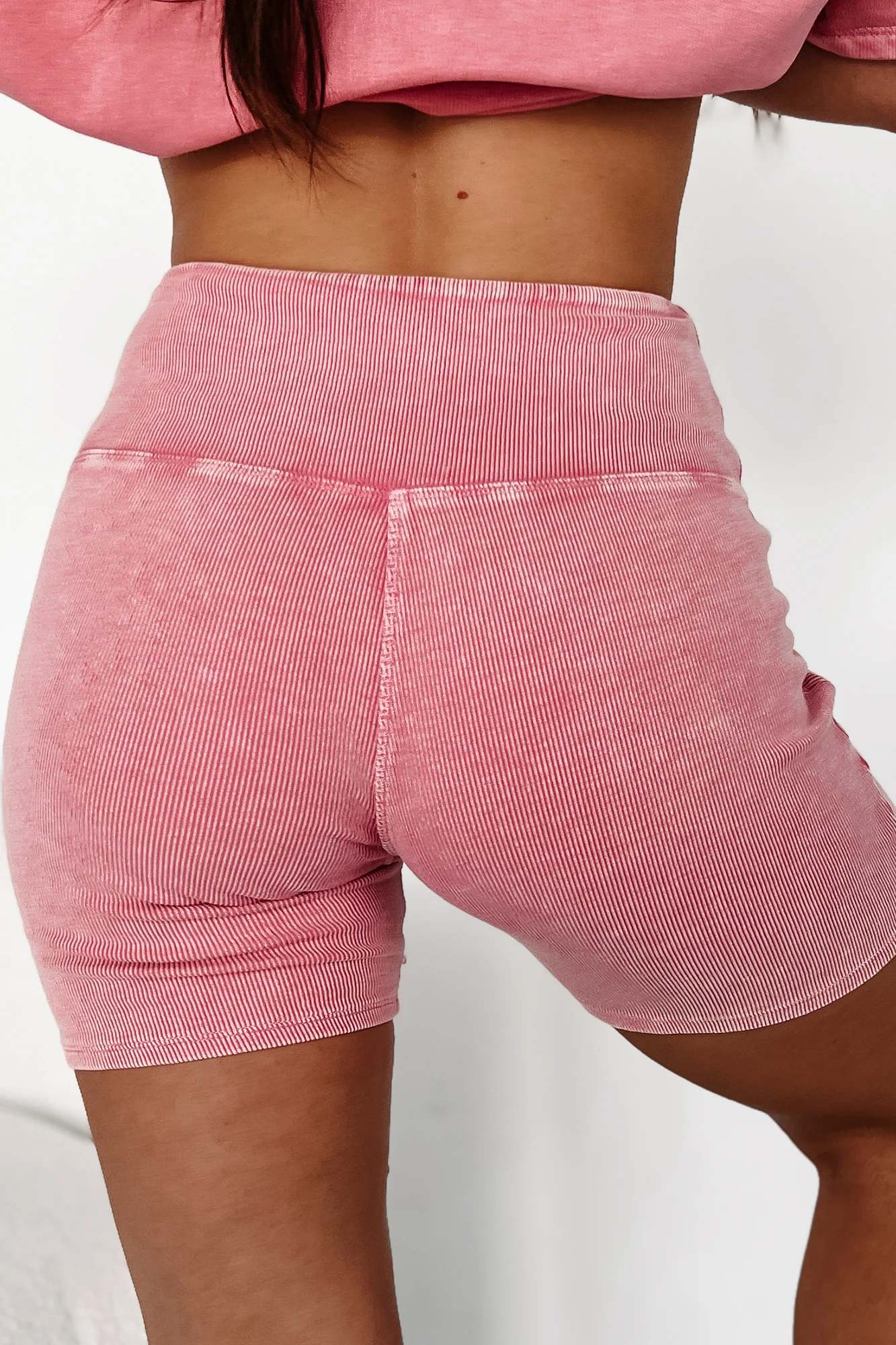 Staying In My Lane Ribbed Biker Short (Fuchsia) - Image 3