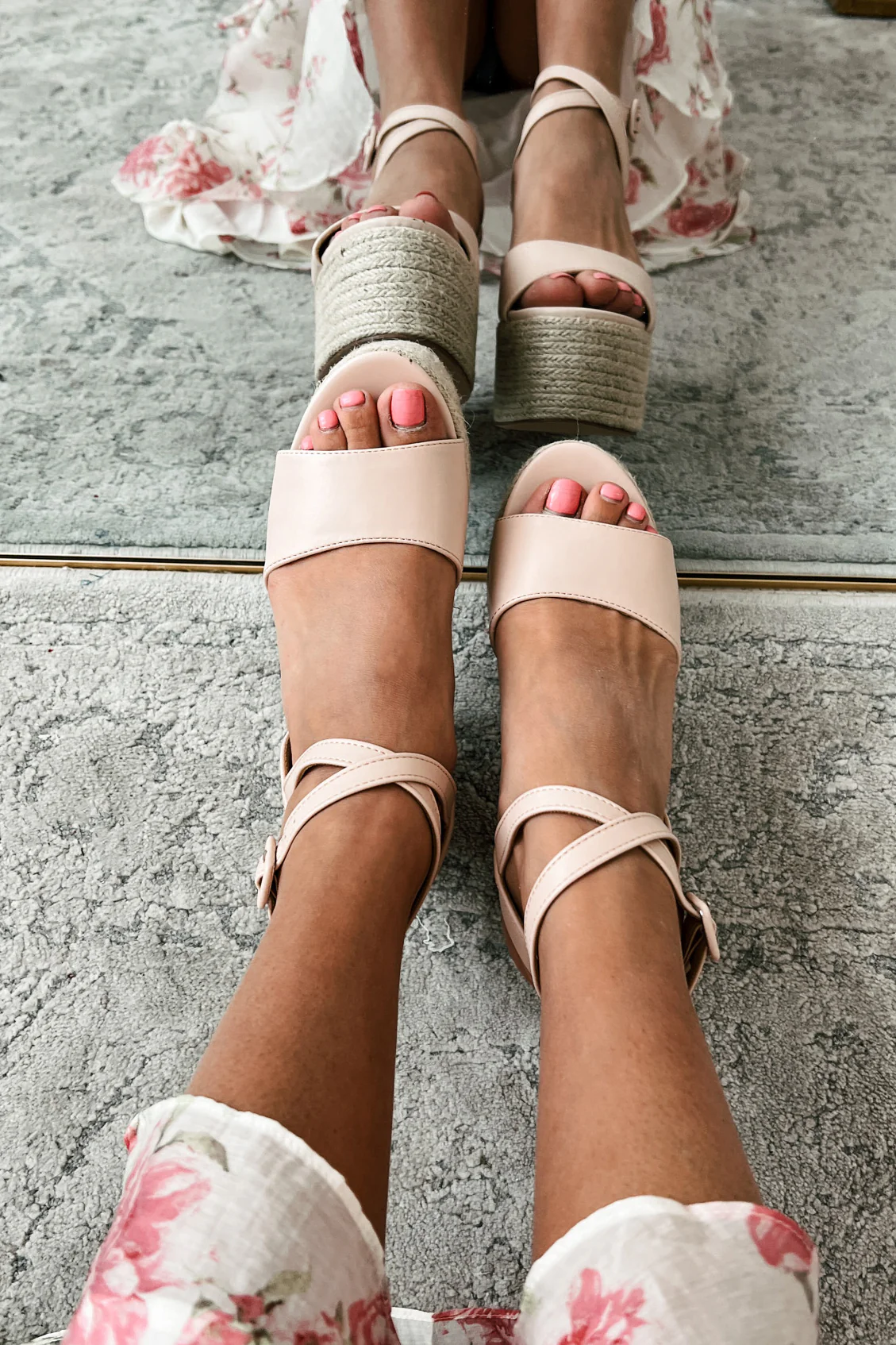 Steer Clear Espadrille Platform Sandal (Nude) - Image 3