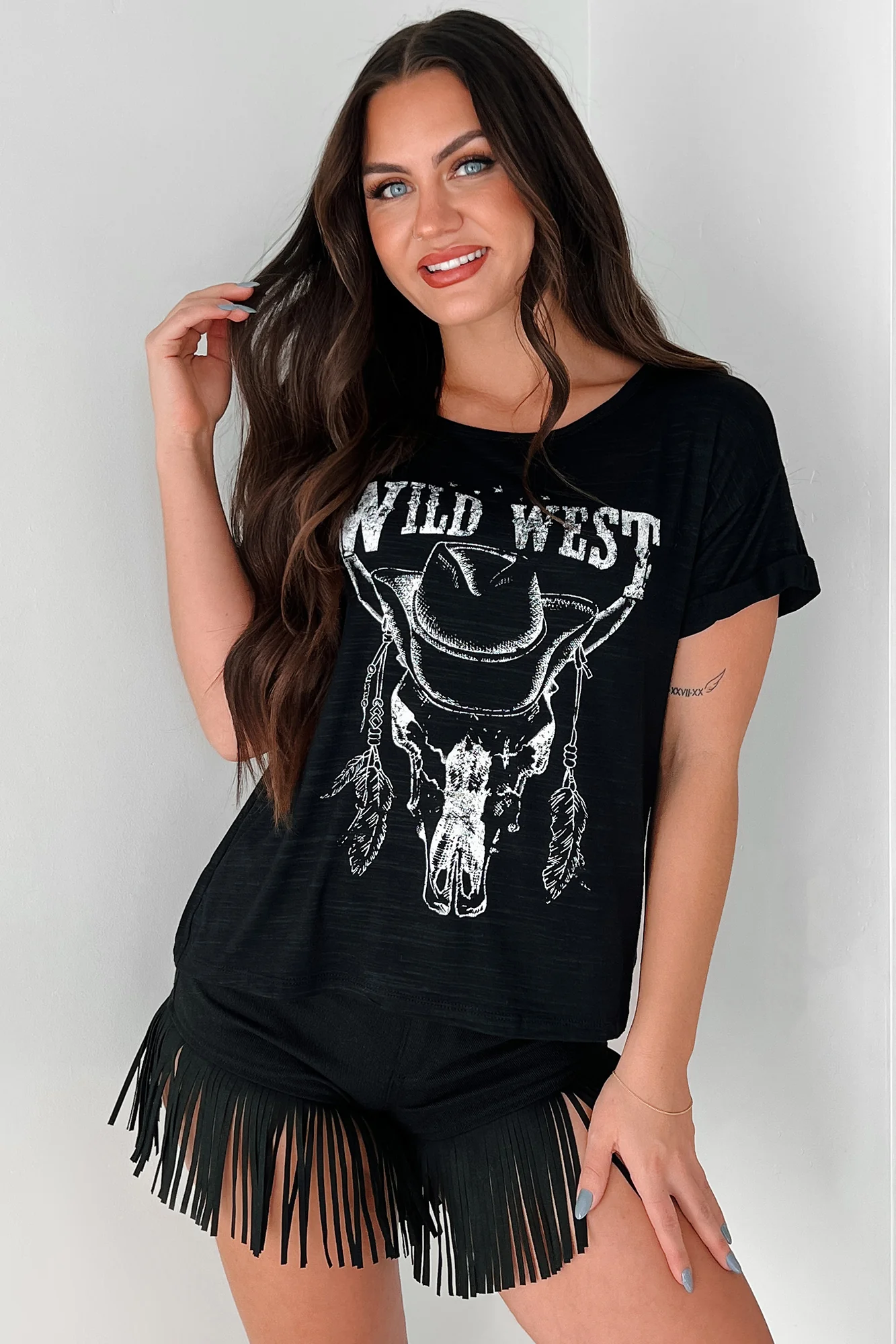 Stock Yard Style Western Graphic Tee (Black) - Image 2