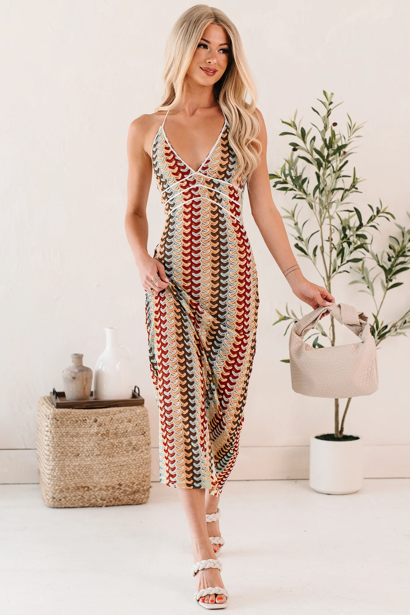 Sunglow State Crochet Halter Maxi Dress (Multi) - Image 10