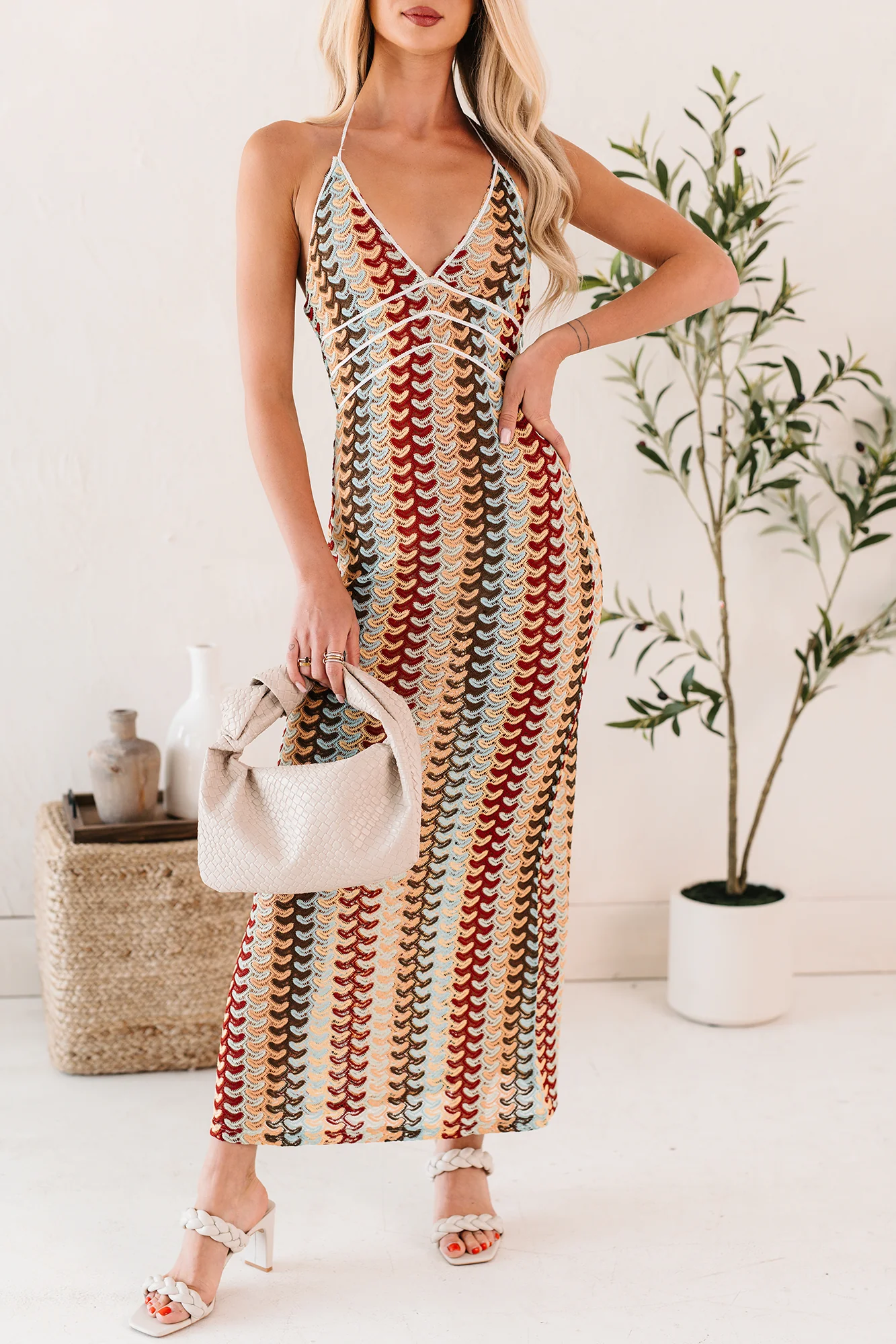 Sunglow State Crochet Halter Maxi Dress (Multi) - Image 11
