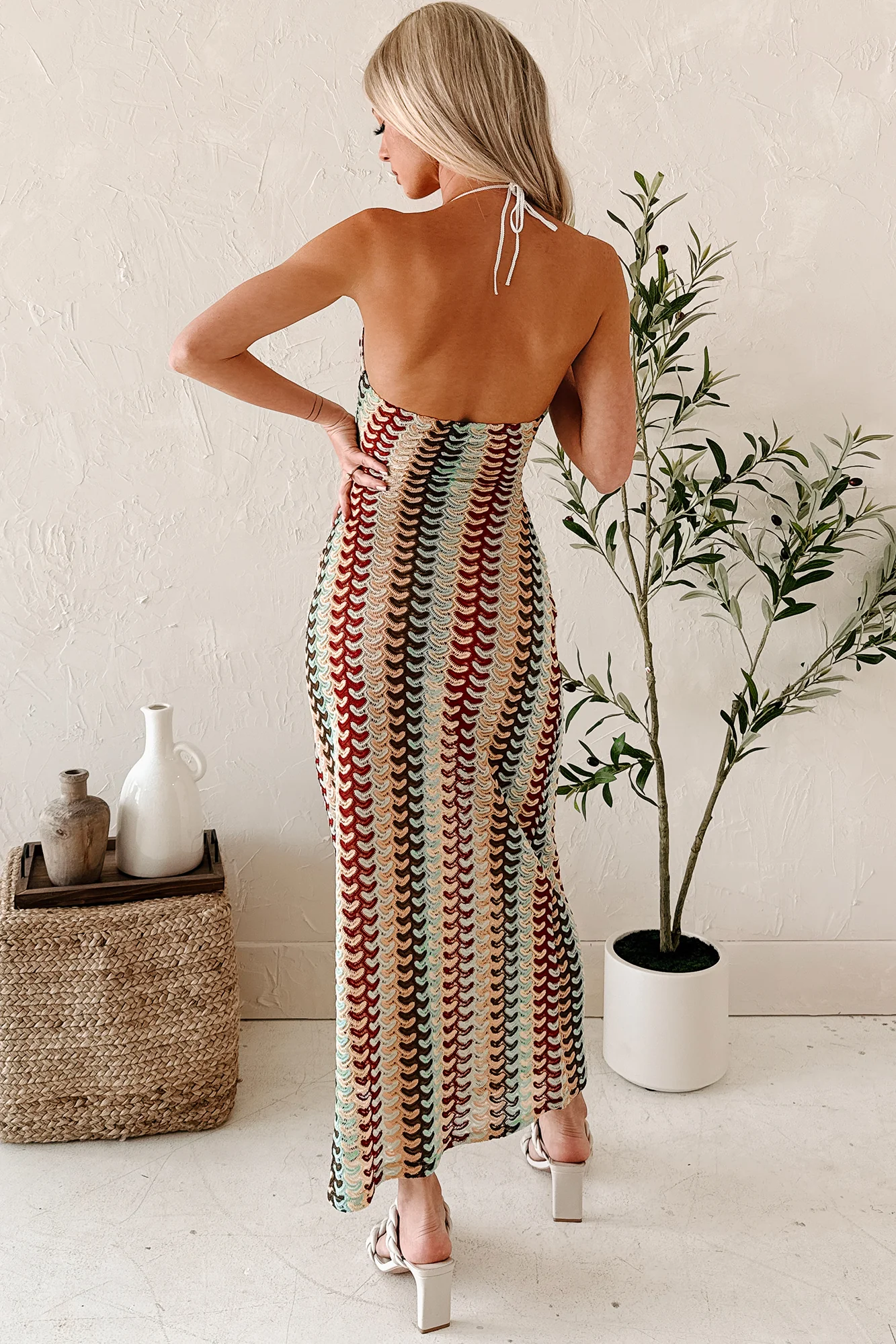 Sunglow State Crochet Halter Maxi Dress (Multi) - Image 6