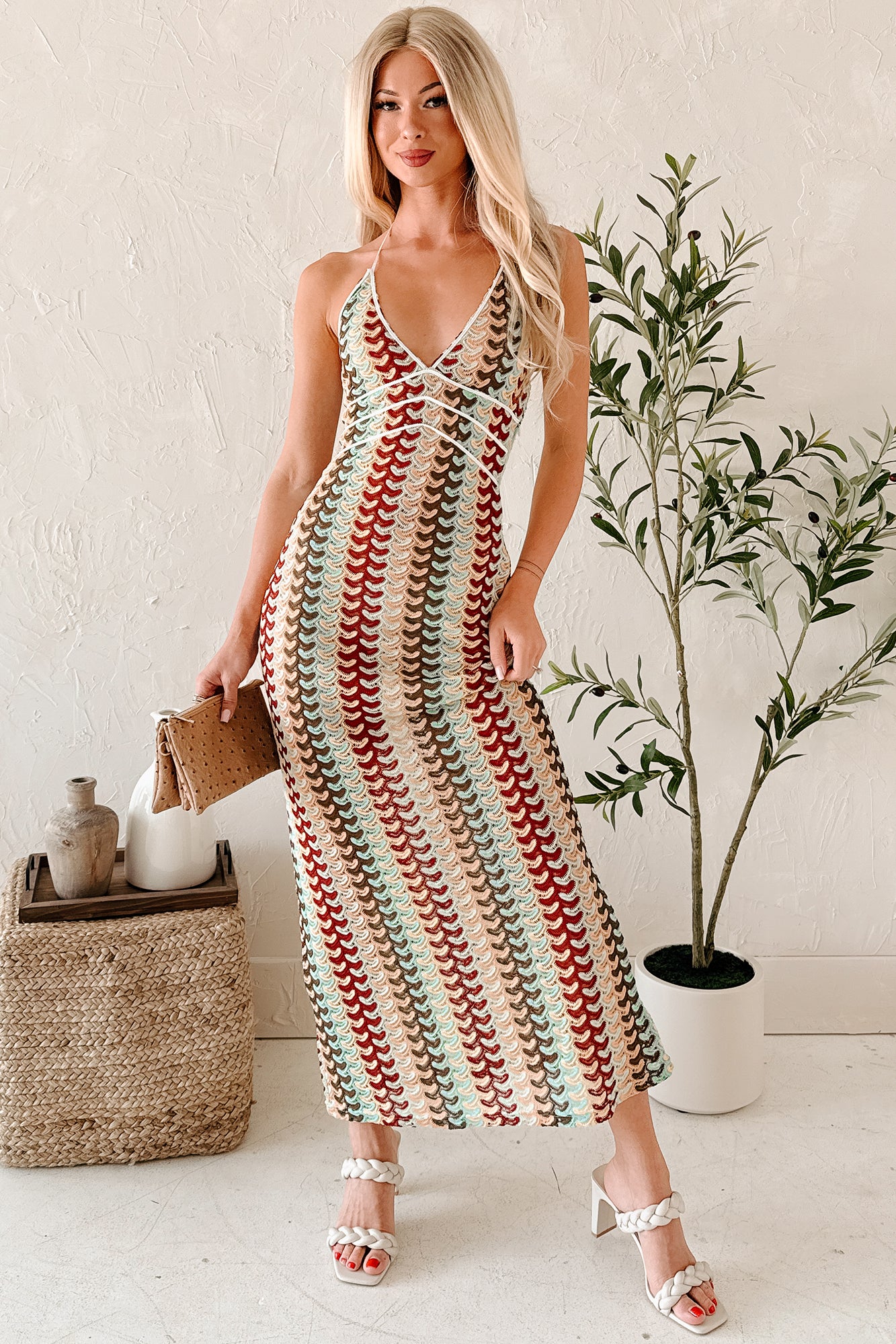Sunglow State Crochet Halter Maxi Dress (Multi) - Image 7