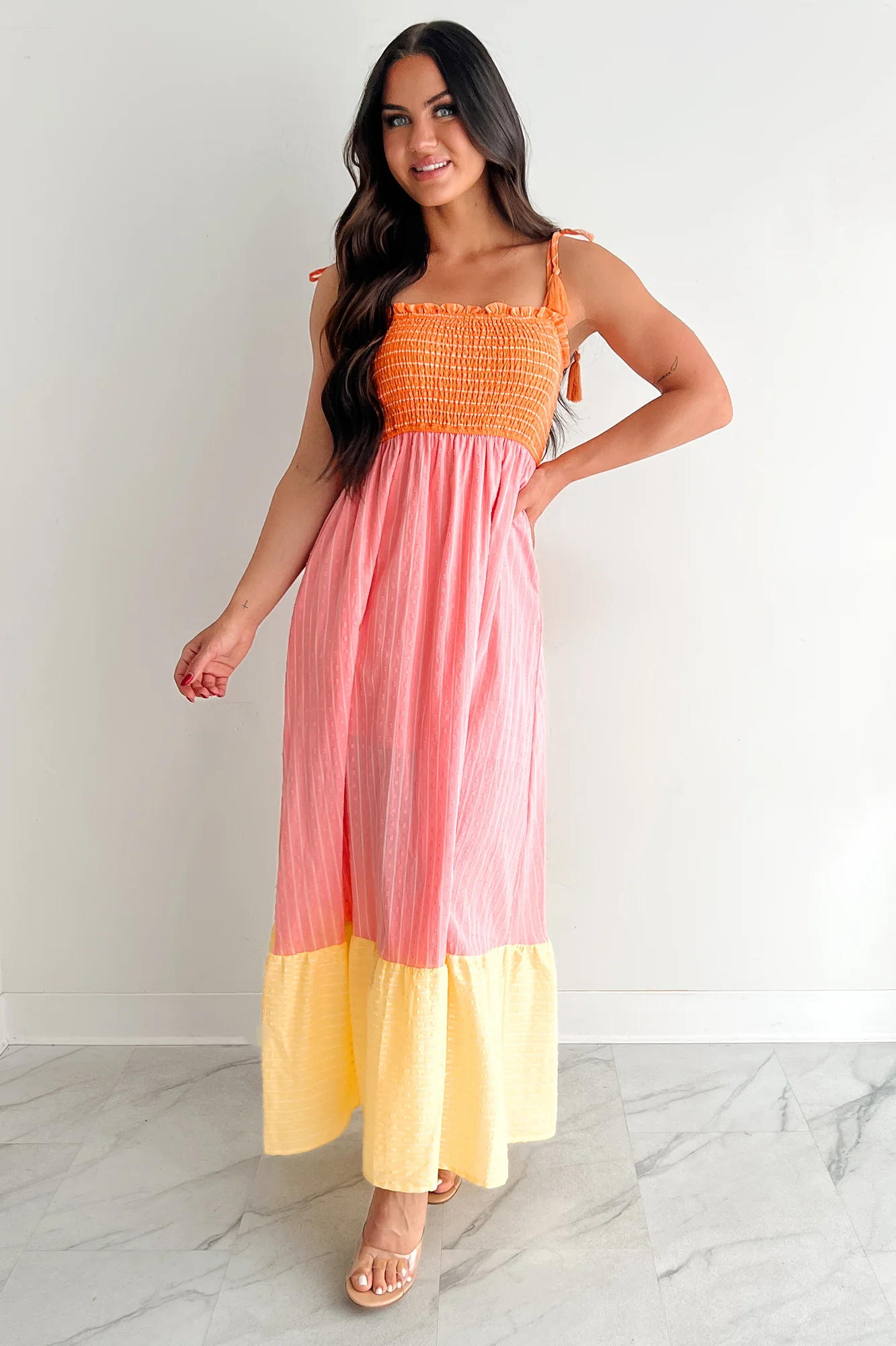 Sunkissed & Sassy Colorblock Maxi Dress (Multi) - Image 9