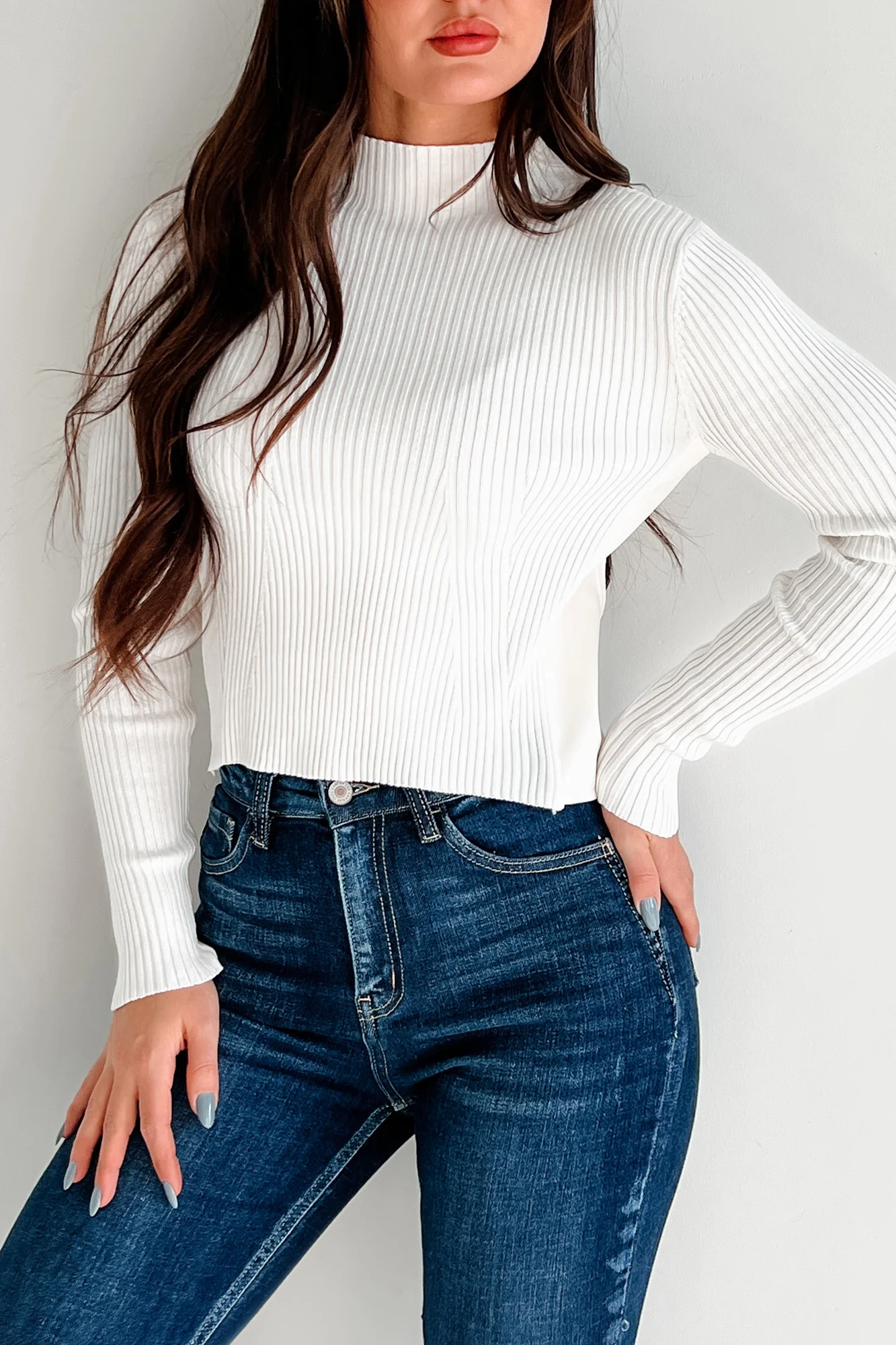 Surprising Outcomes Faux Leather Contrast Top (Ivory) - Image 7