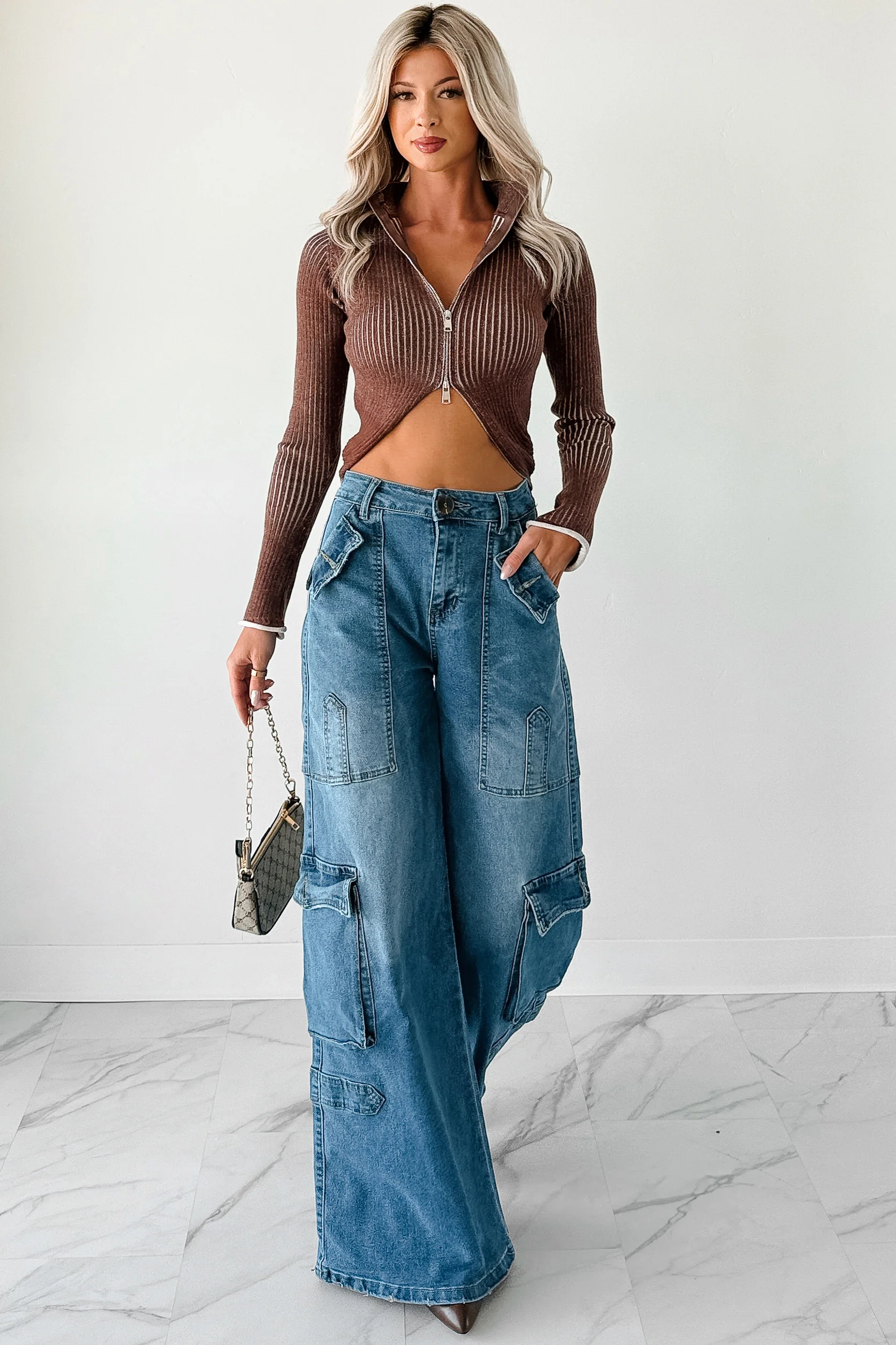 Susan Wide Leg Balboa Cargo Jeans (Medium) - Image 8