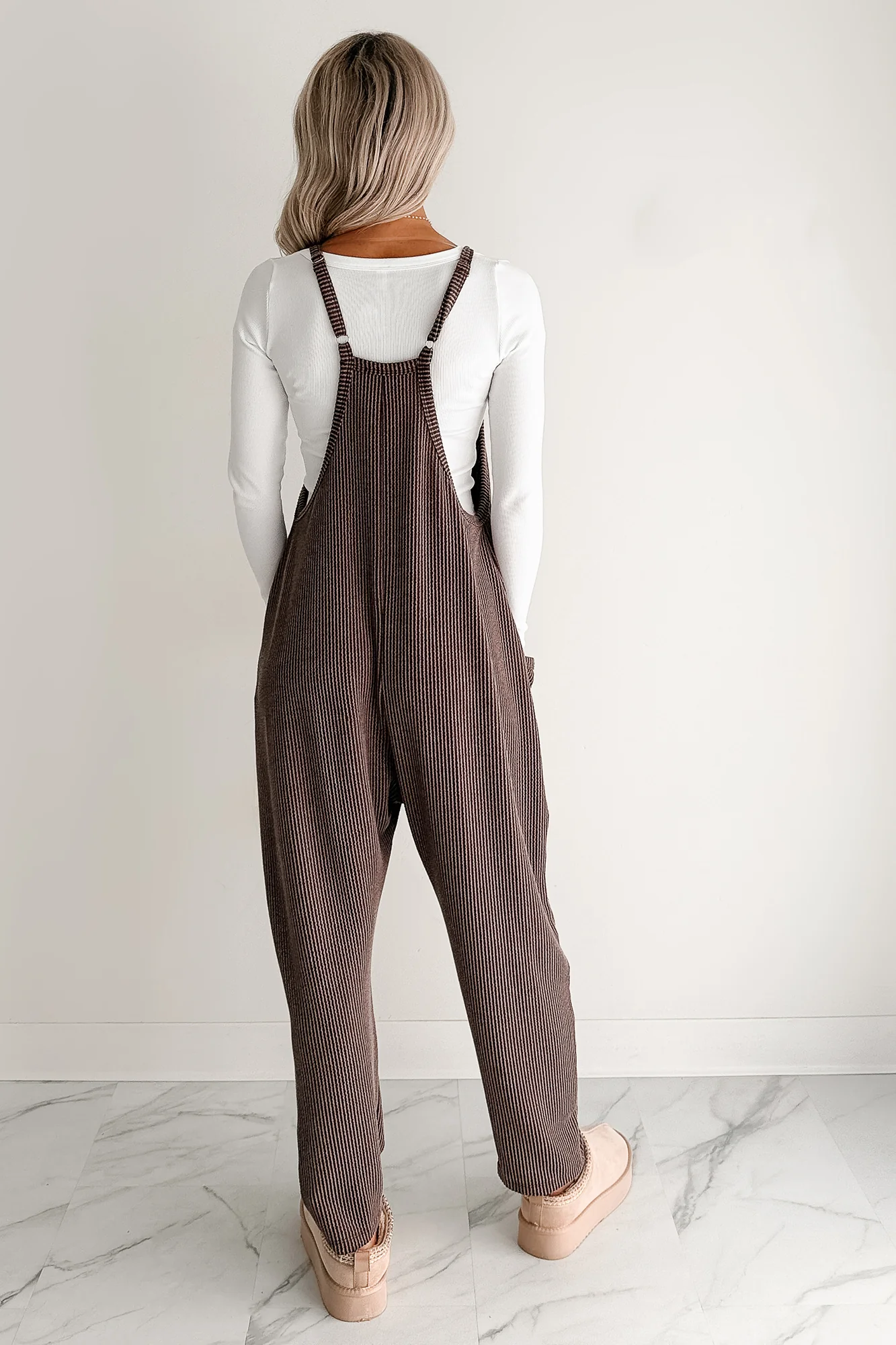 Sweet Crush Ribbed Sleeveless Jumpsuit (Brown) - Image 4