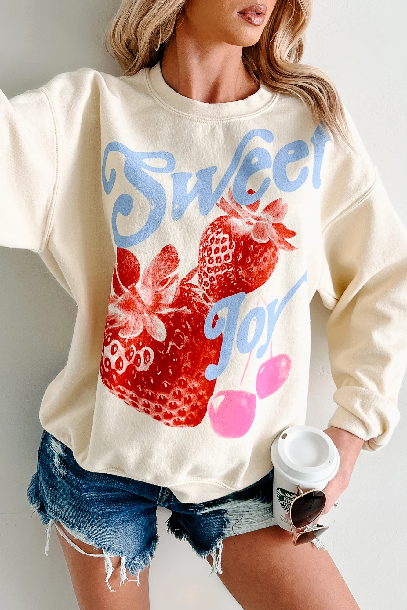 "Sweet Joy" Graphic Sweatshirt (French Vanilla) - Image 5