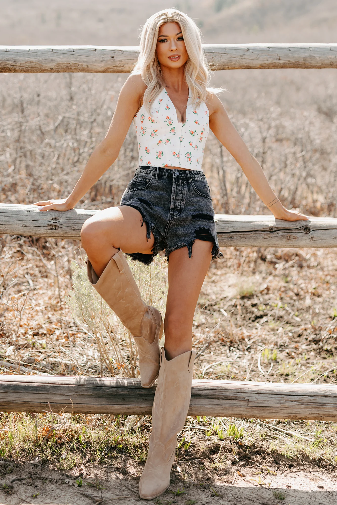 Sweet Tease Floral Halter Top (Off White) - Image 3