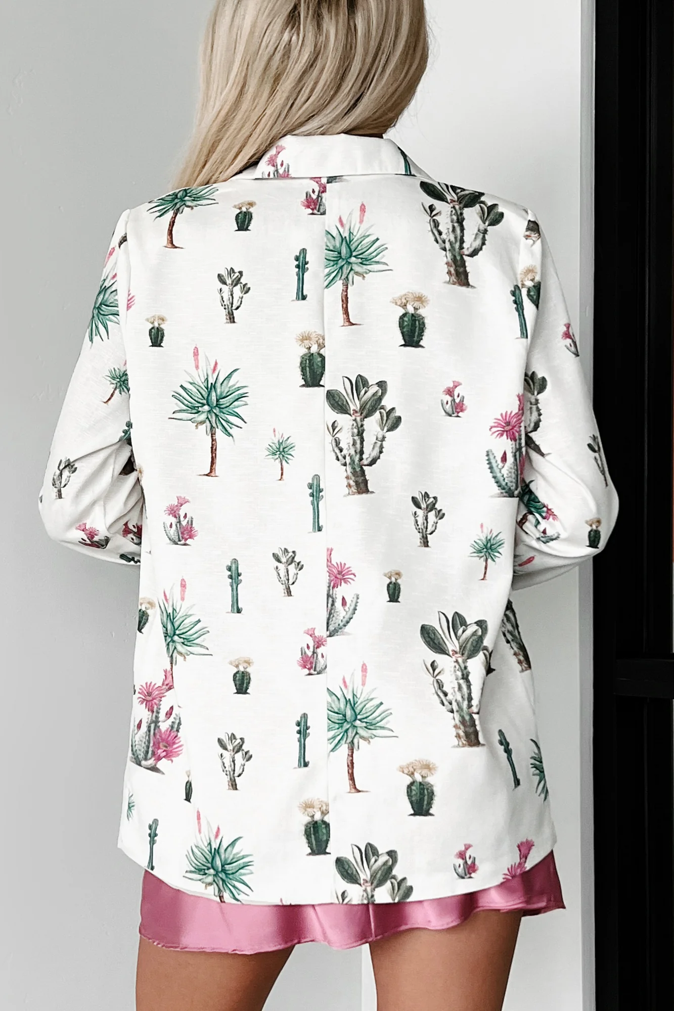 Take Only Memories Cactus Print Blazer (Cream Multi) - Image 4