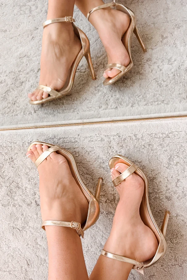 Taking Initiative Ankle Strap Heels (Gold) - Image 5