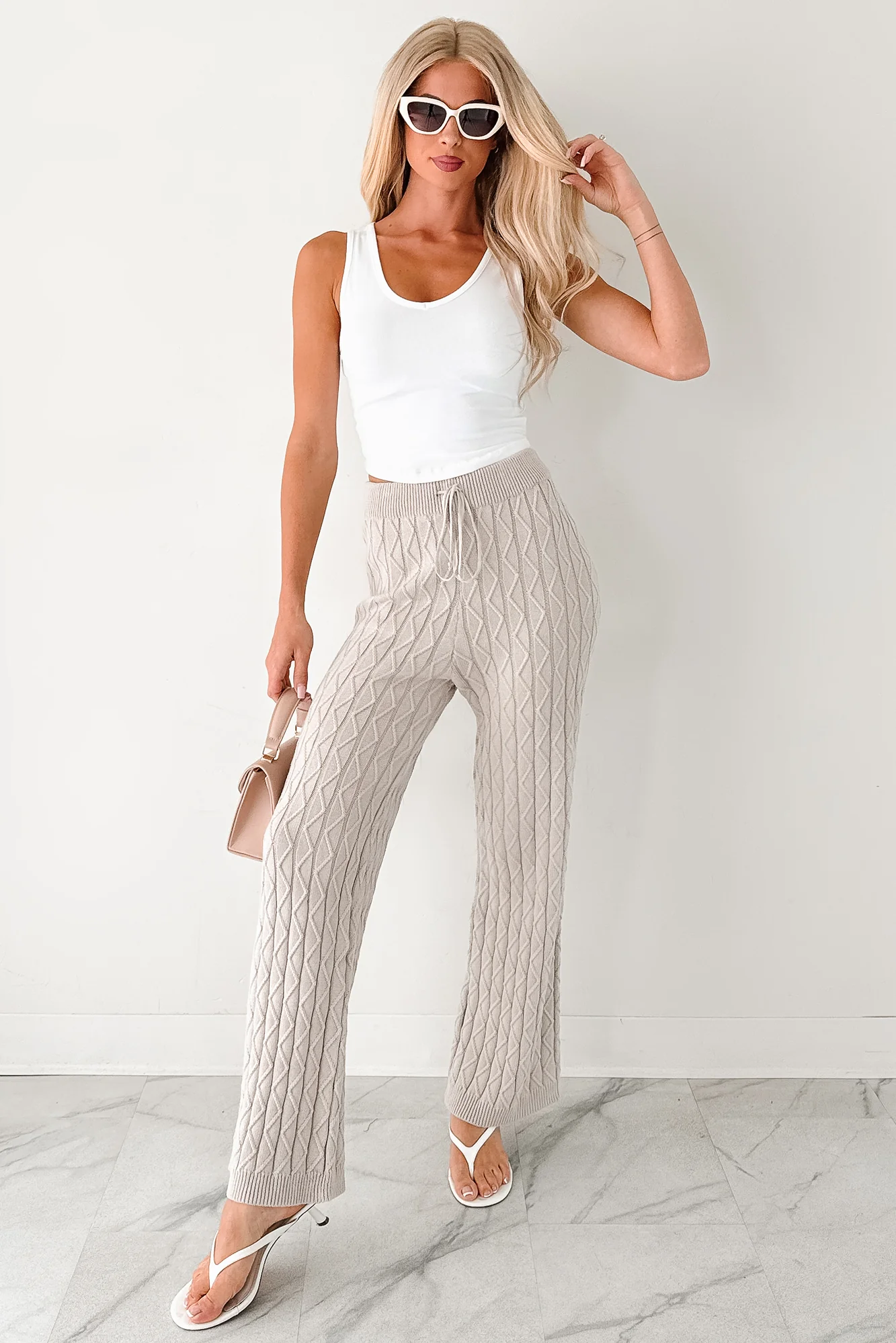 Taking To Heart Cable Knit Fore Pants (Taupe Grey) - Image 3