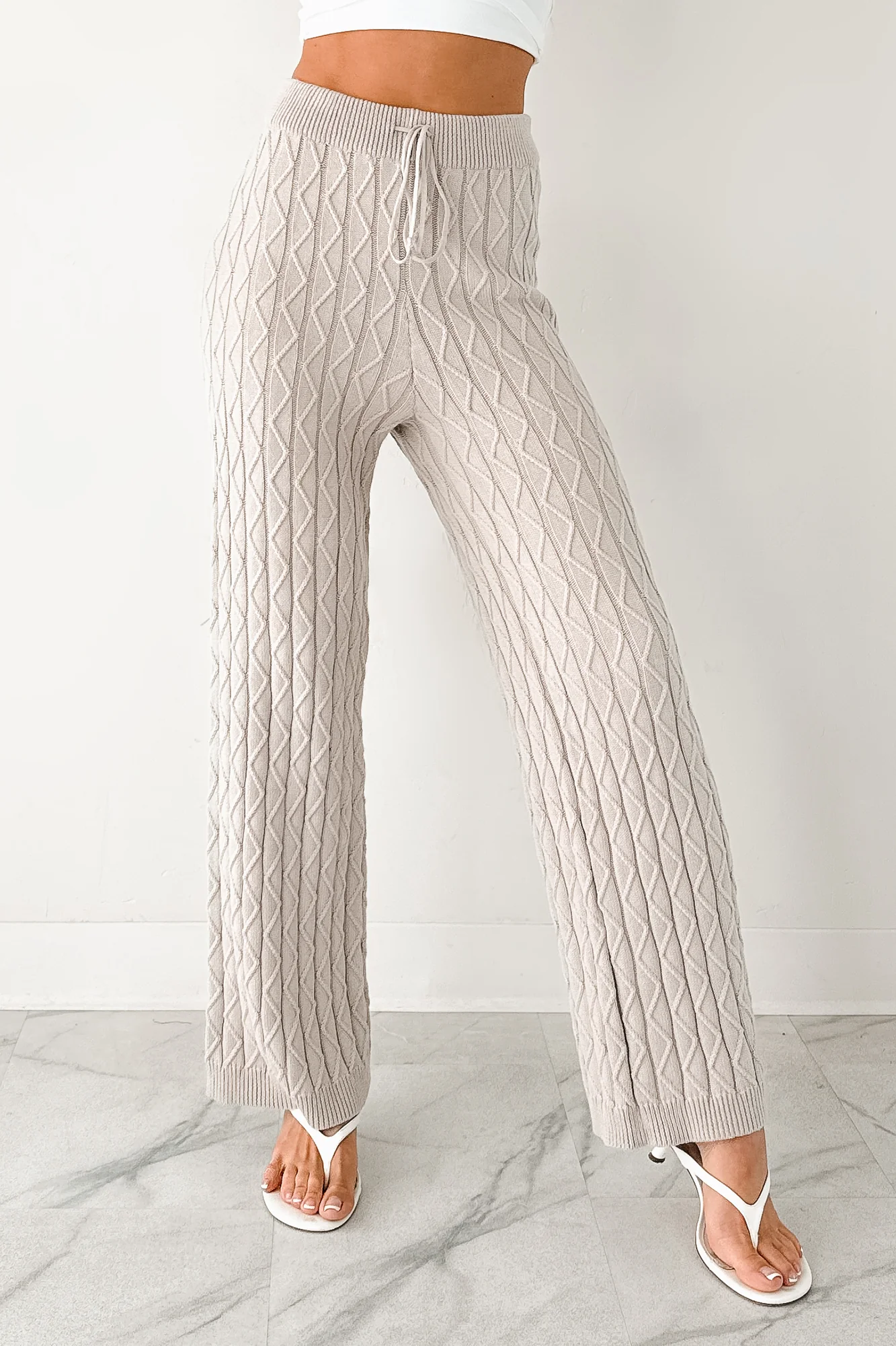 Taking To Heart Cable Knit Fore Pants (Taupe Grey) - Image 4
