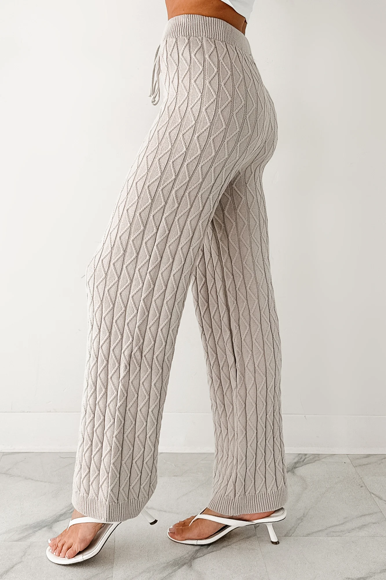 Taking To Heart Cable Knit Fore Pants (Taupe Grey) - Image 6