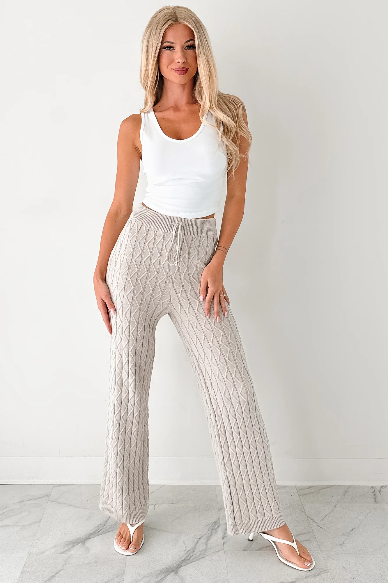 Taking To Heart Cable Knit Fore Pants (Taupe Grey) - Image 9