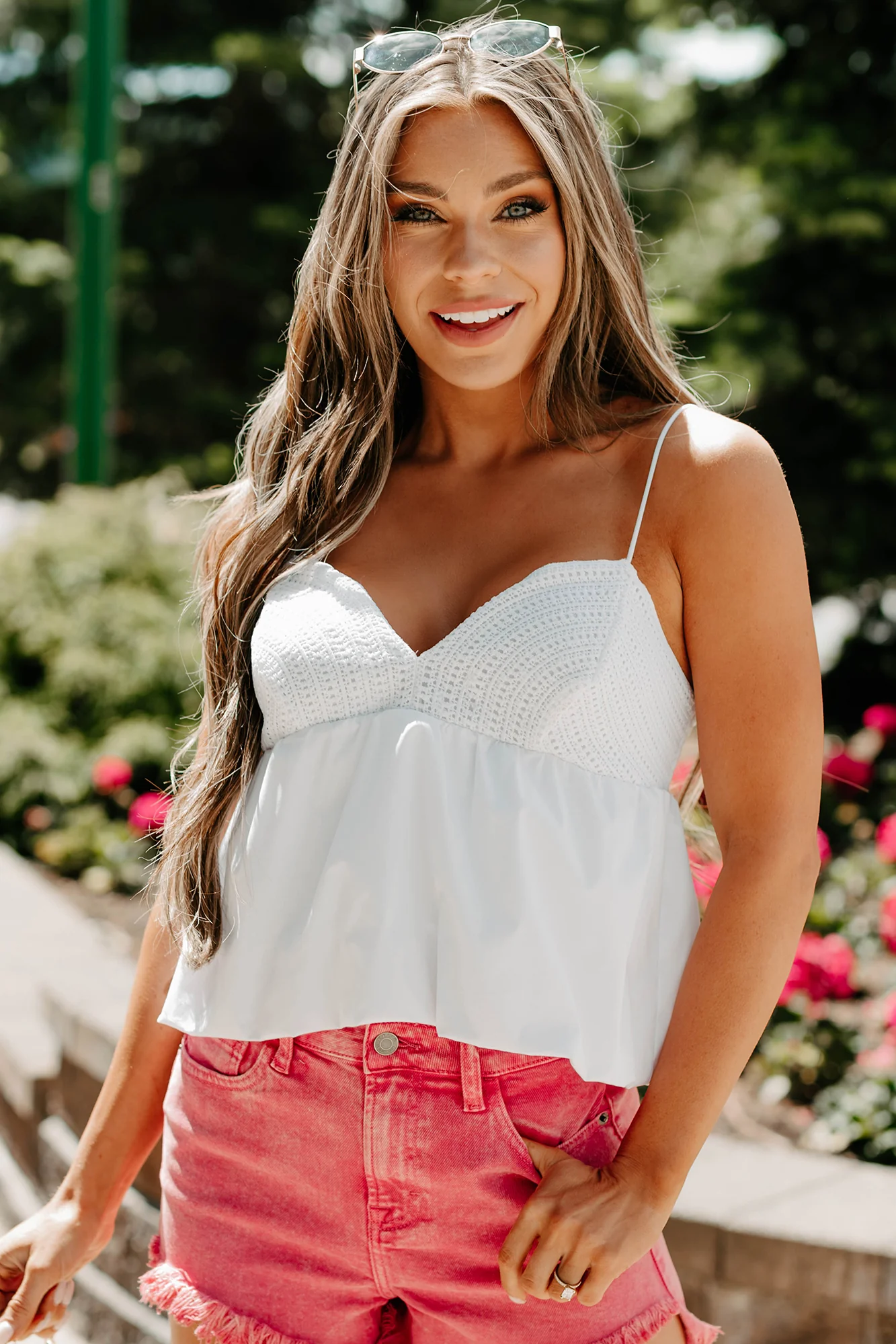 Tangled In You Crochet Bubble Tank (White) - Image 3