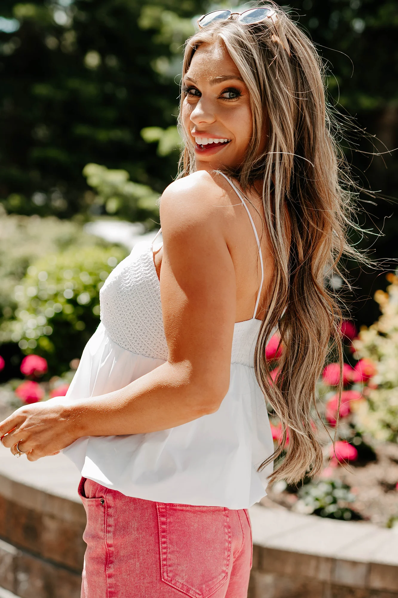 Tangled In You Crochet Bubble Tank (White) - Image 4