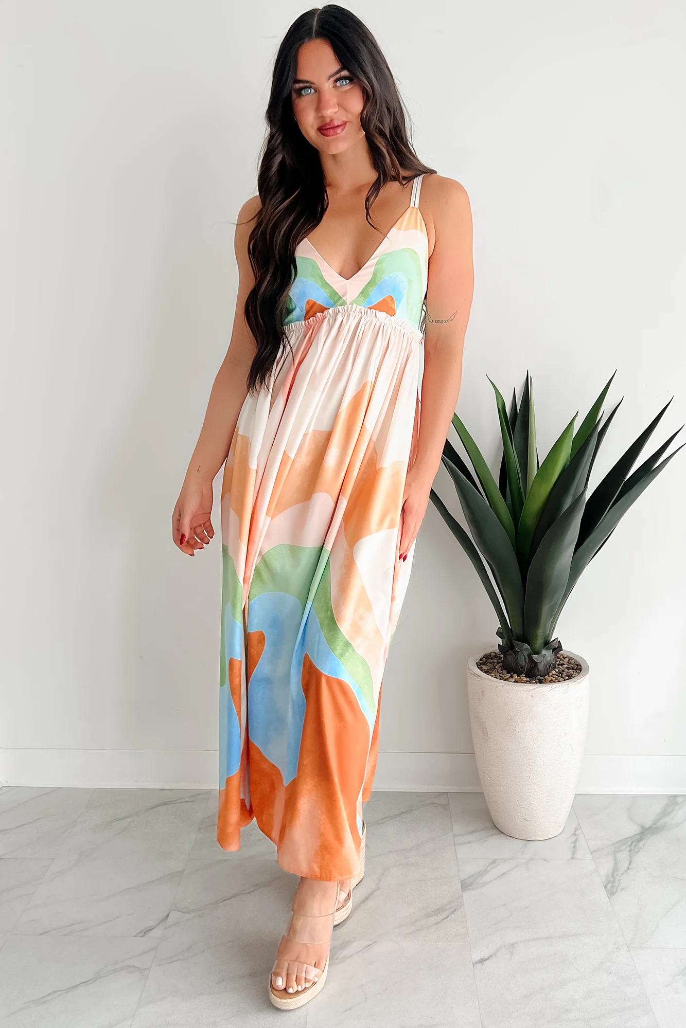 Tastefully Bold Printed Maxi Dress (Orange Combo) - Image 6