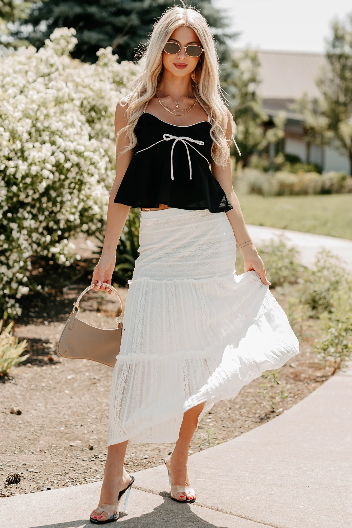 The Air I Breathe Linen Shoulder Tie Tank Top (Black) - Image 4