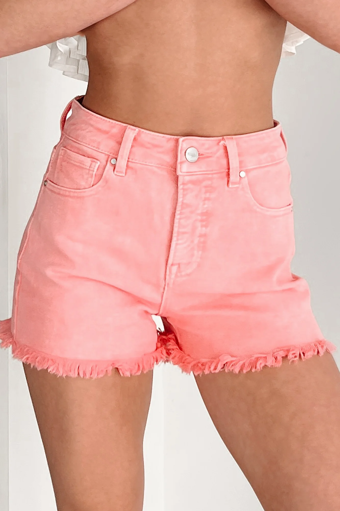 The Journey Continues High Rise Tummy Control Risen Shorts (Flamingo) - Image 5