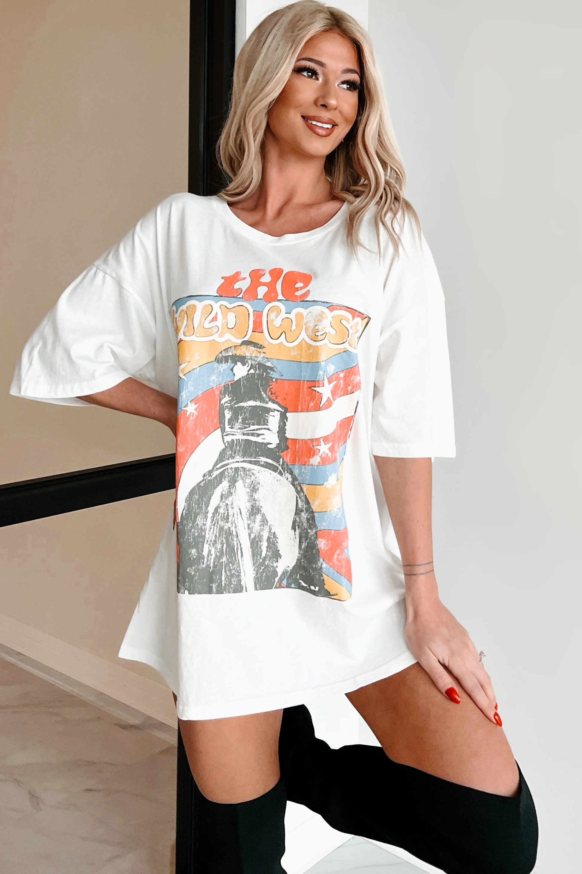 "The Wild West" Oversized Graphic Tee (Ivory) - Image 14