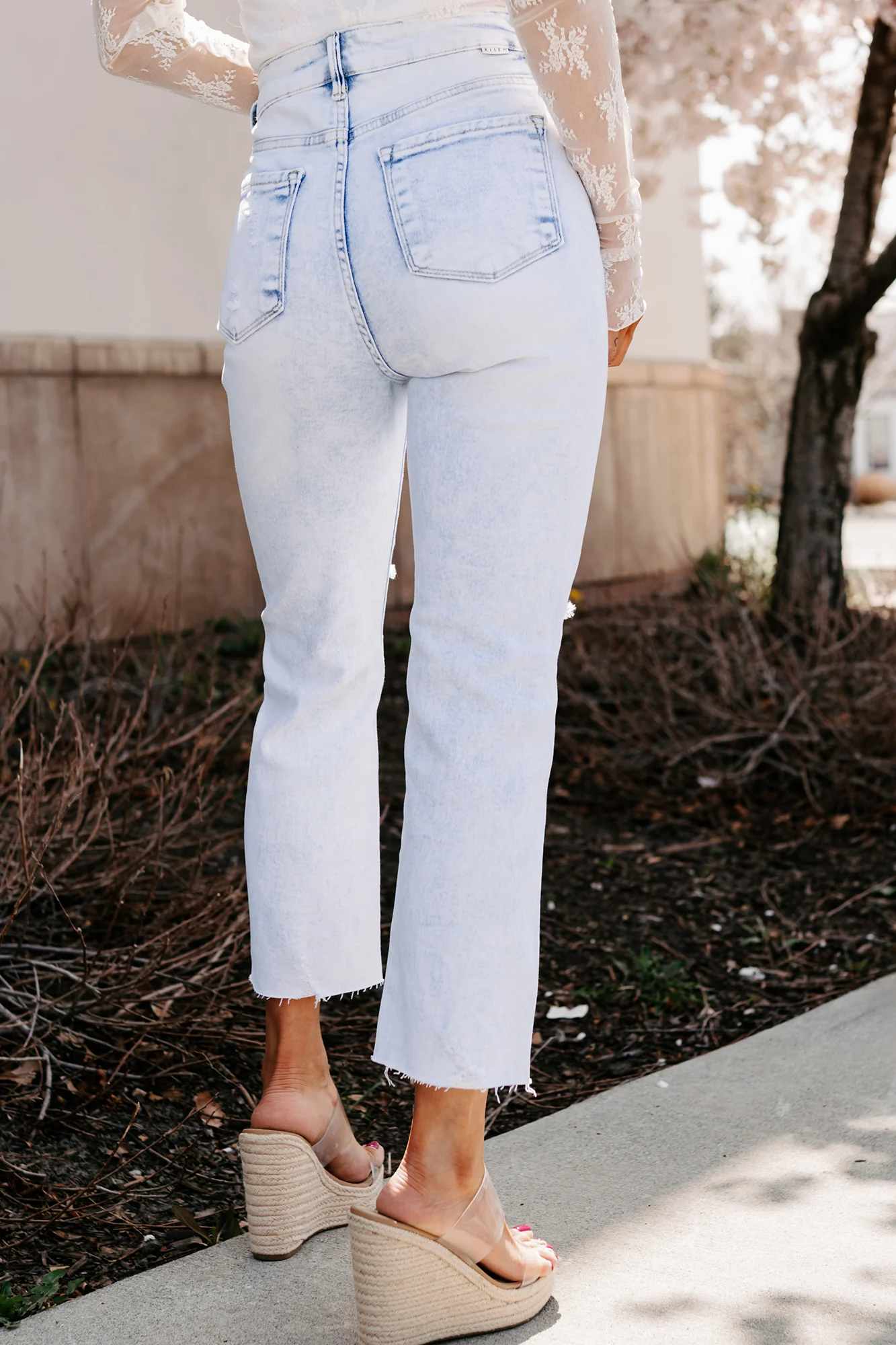 Theresa High Rise Distressed Risen Jeans (Acid Light) - Image 6