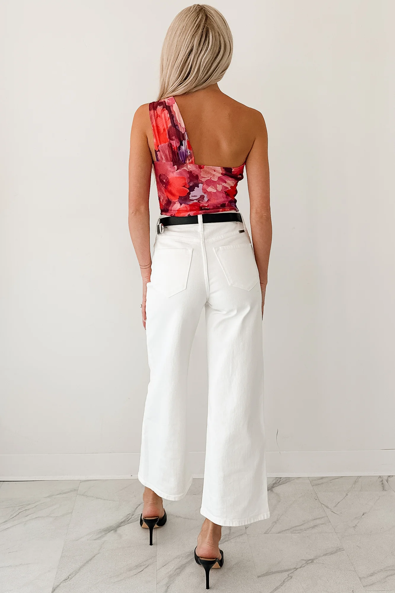 Time Of My Life Floral One Shoulder Bodysuit (Raspberry) - Image 4