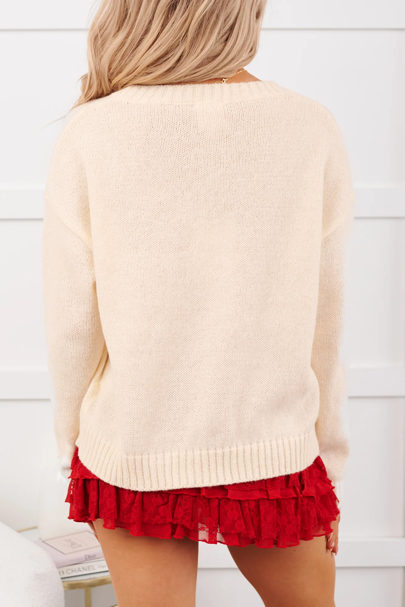 Timeless Romance Heart Cherry Print Sweater (Ivory) - Image 8