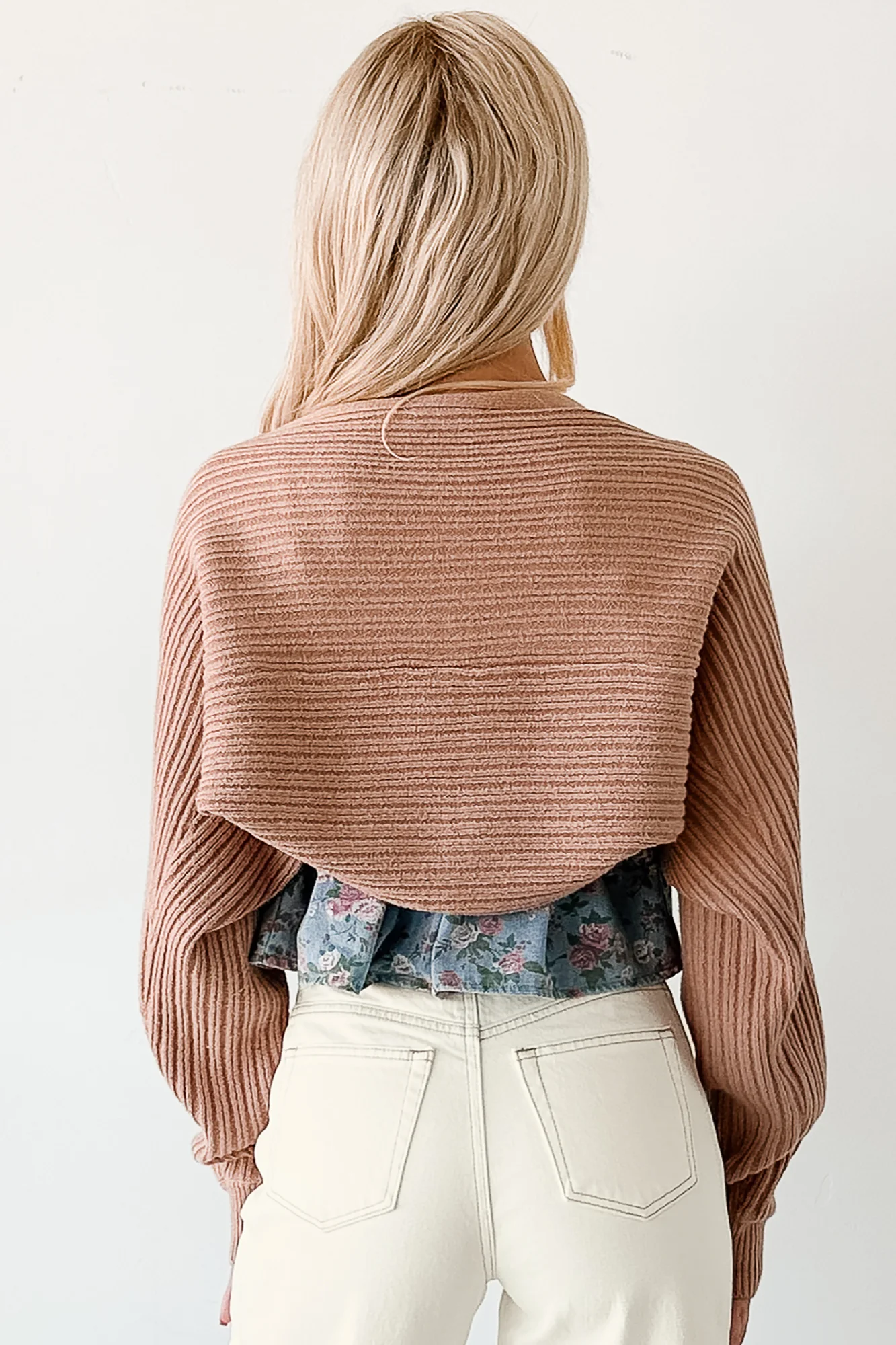 Toasted Coconut Season Bolero Shrug Cardigan (Dark Taupe) - Image 10