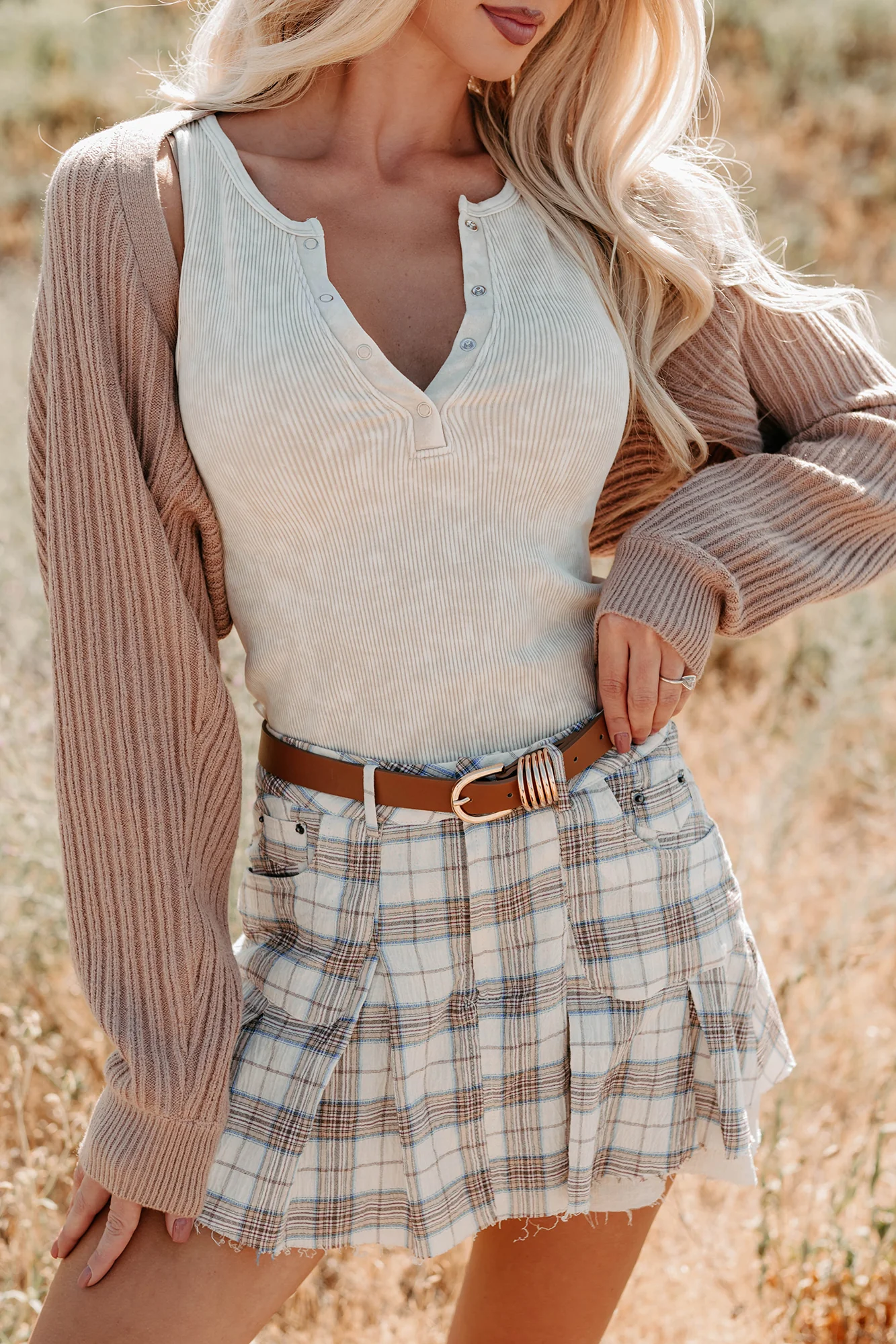 Toasted Coconut Season Bolero Shrug Cardigan (Dark Taupe) - Image 5