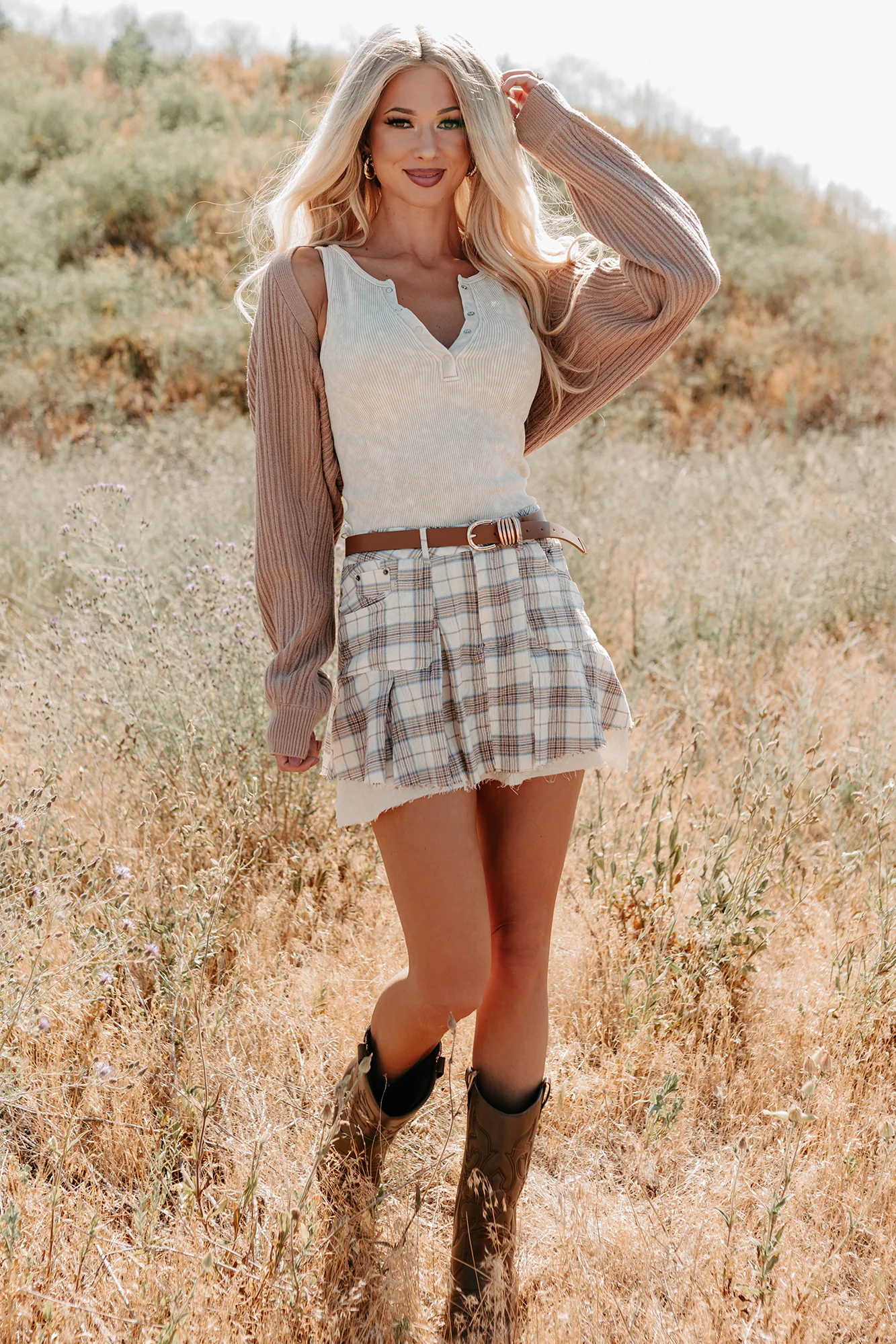Toasted Coconut Season Bolero Shrug Cardigan (Dark Taupe) - Image 7
