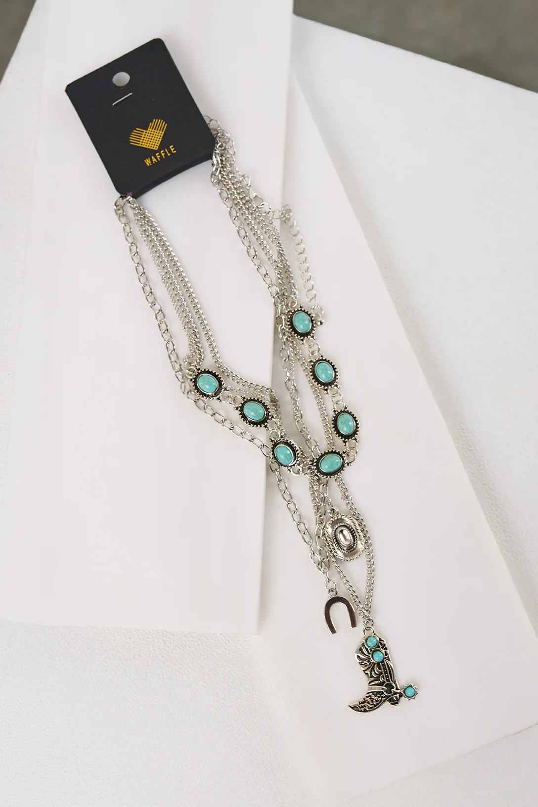 Trail Dust Layered Western Pendant Necklace (Silver) - Image 4