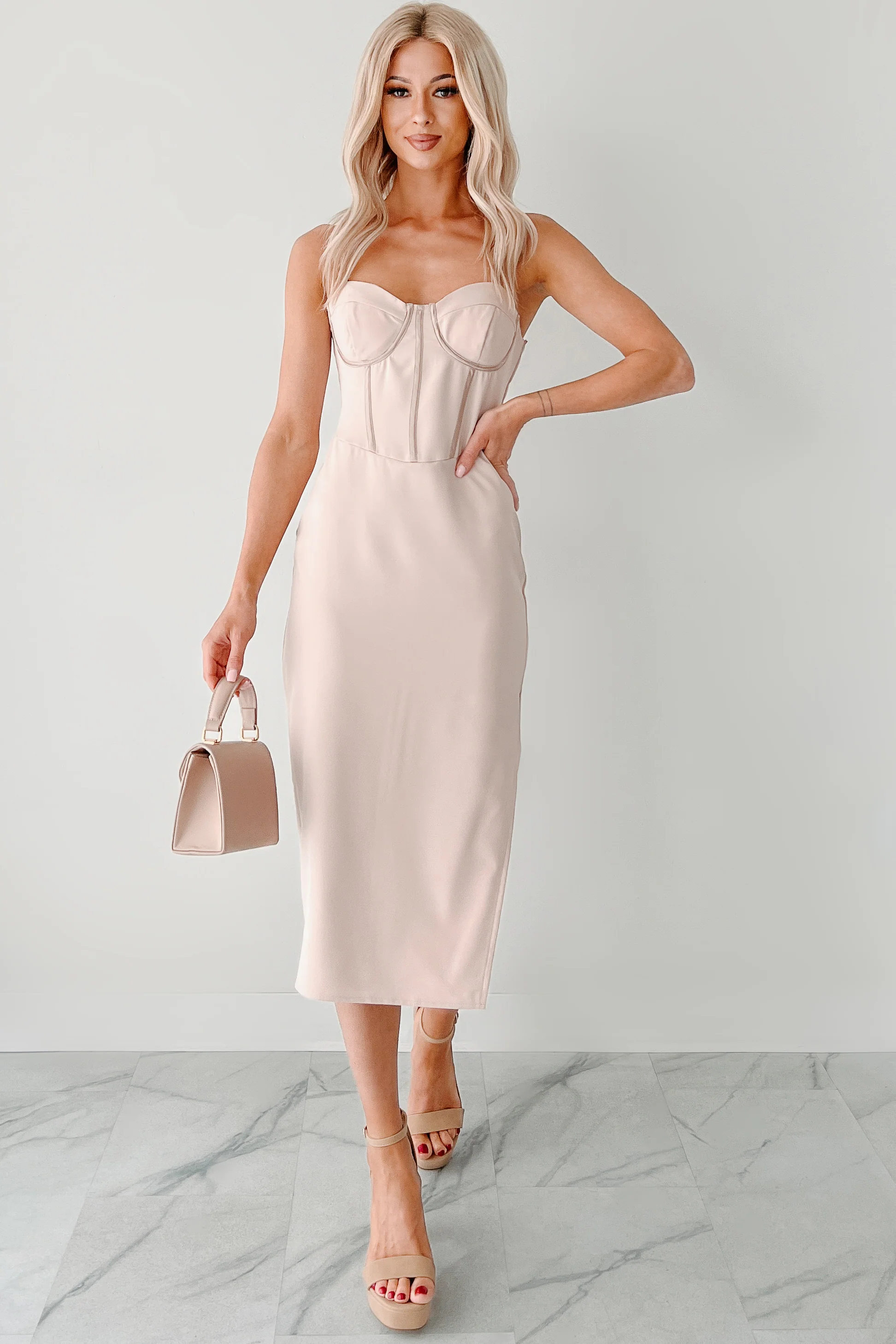 Truly Amazing Sweetheart Midi Dress (Pale Rose) - Image 9
