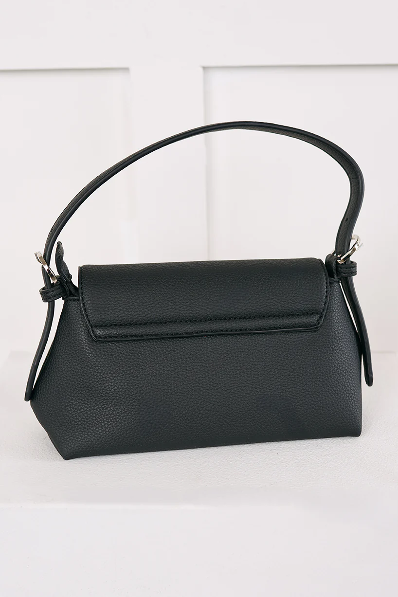 Turn On Charm Faux Leather Handbag (Black) - Image 3