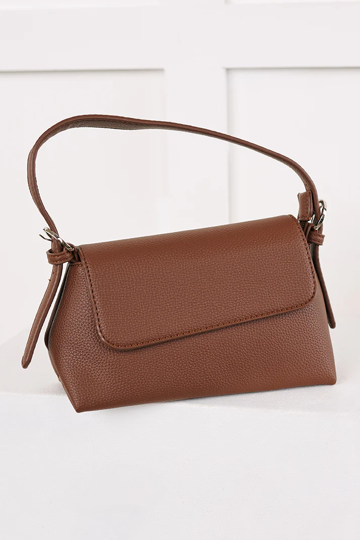 Turn On Charm Faux Leather Handbag (Brown) - Image 2