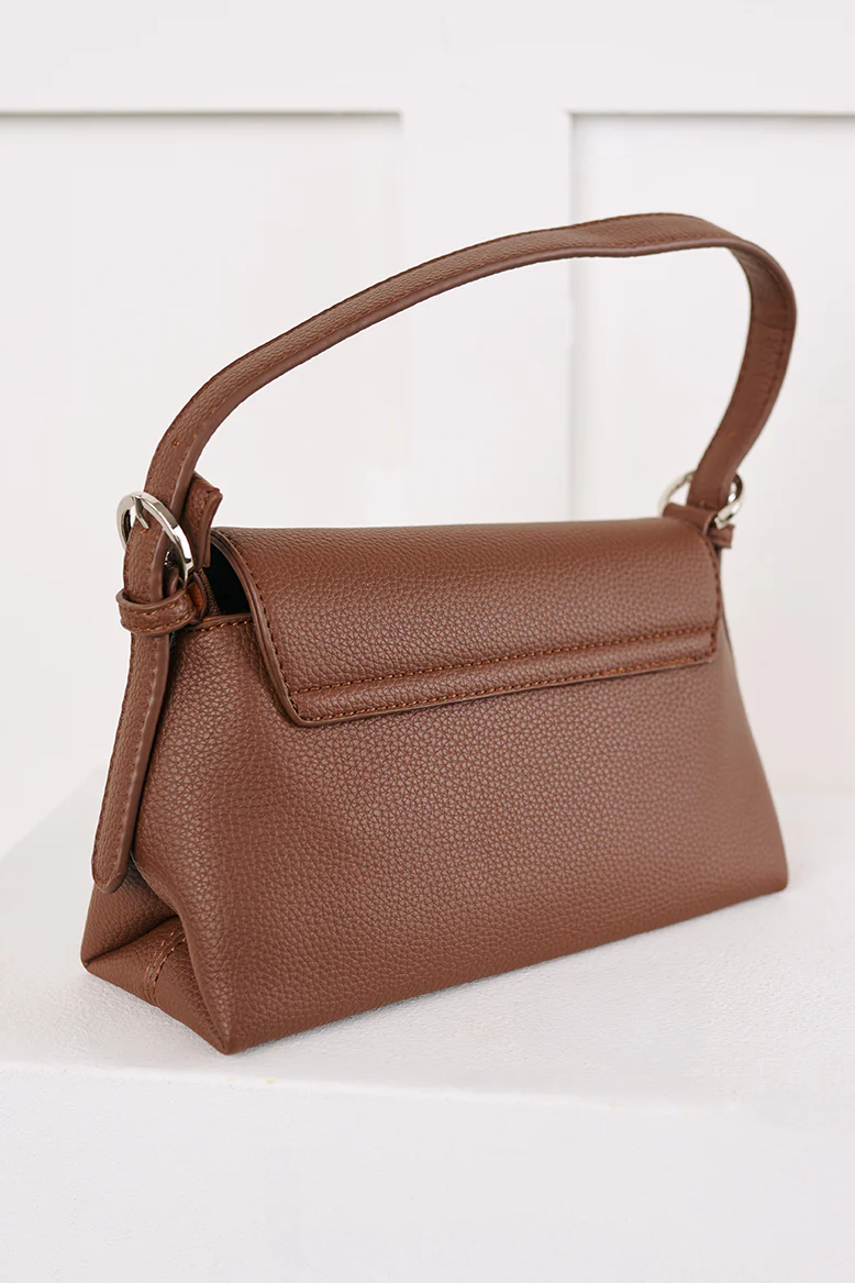 Turn On Charm Faux Leather Handbag (Brown) - Image 4