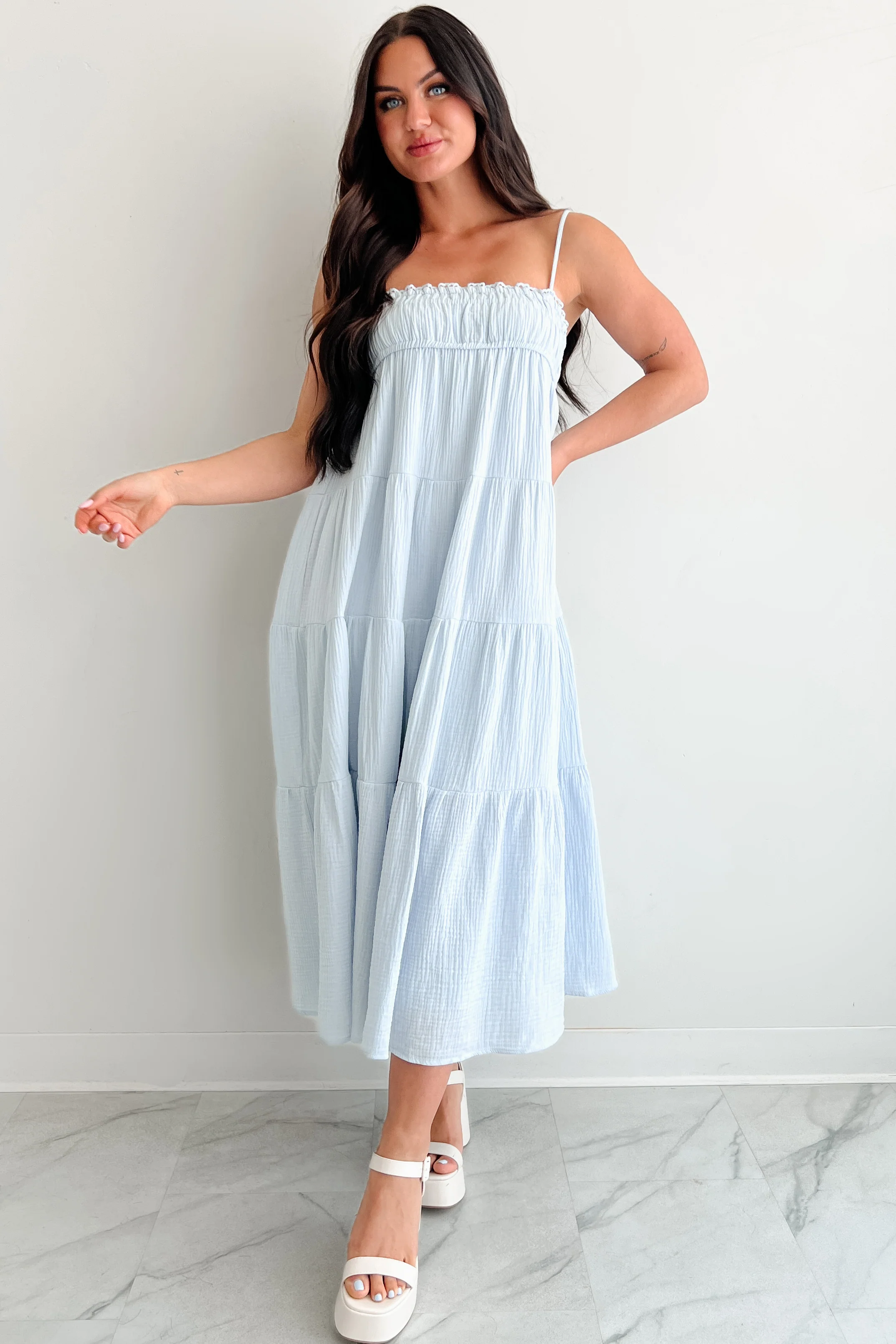 Twilight Glow Sleeveless Tiered Maxi Dress (Light Blue) - Image 16