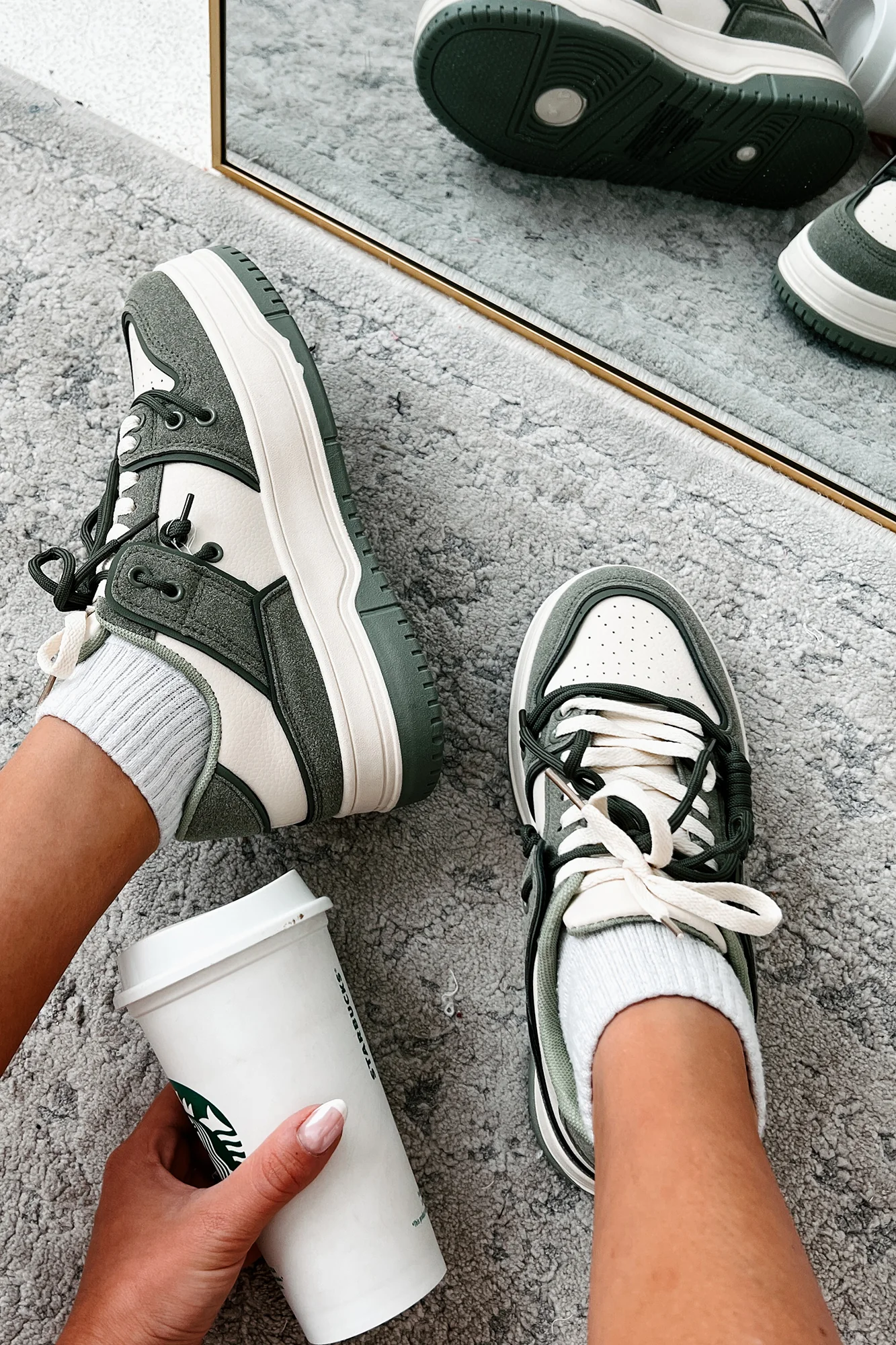 Two Way Street Platform Sneakers (Olive) - Image 5