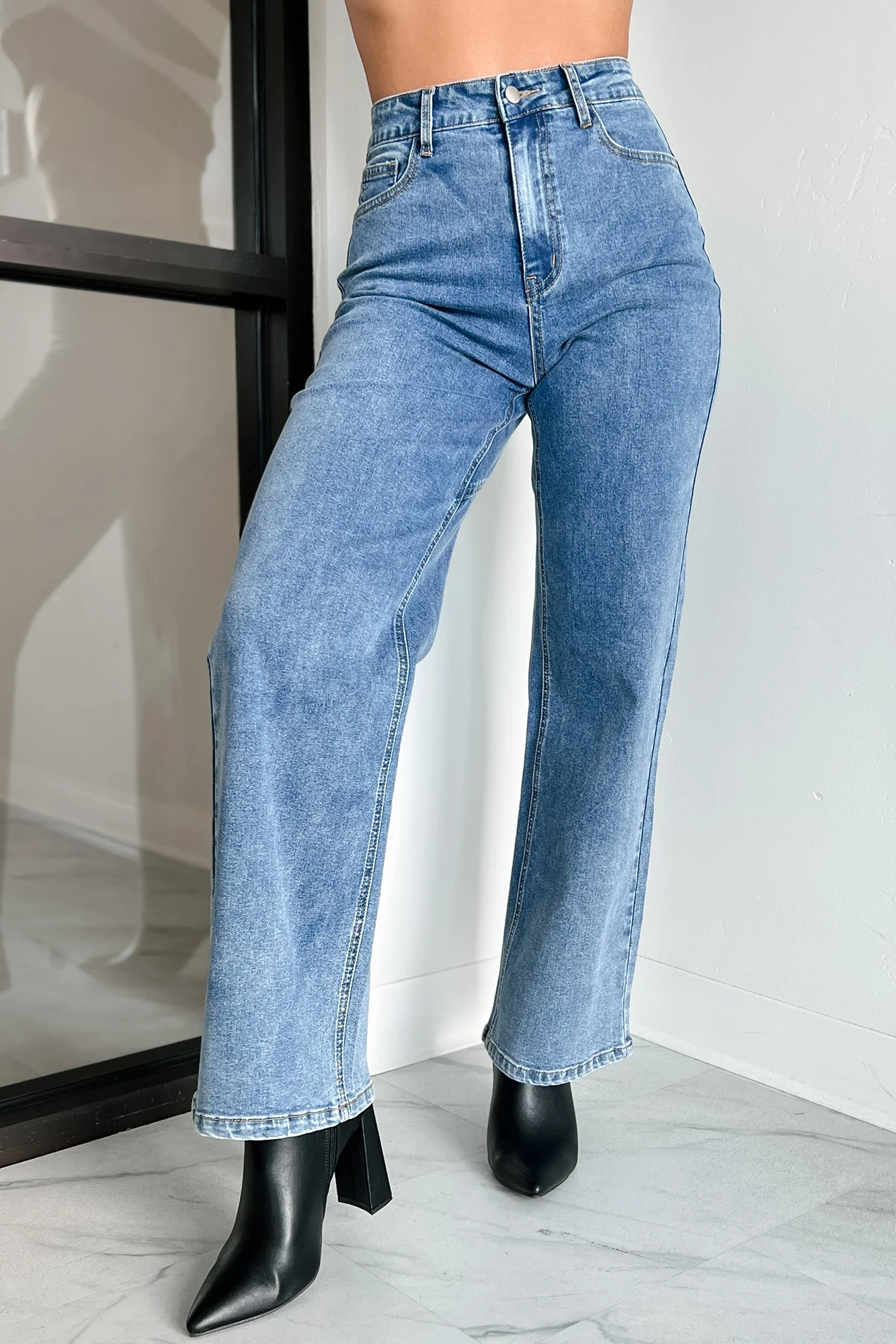 Tyelee NanaMacs Original Non-Distressed Wide Leg Jeans (Medium Wash) - Image 3