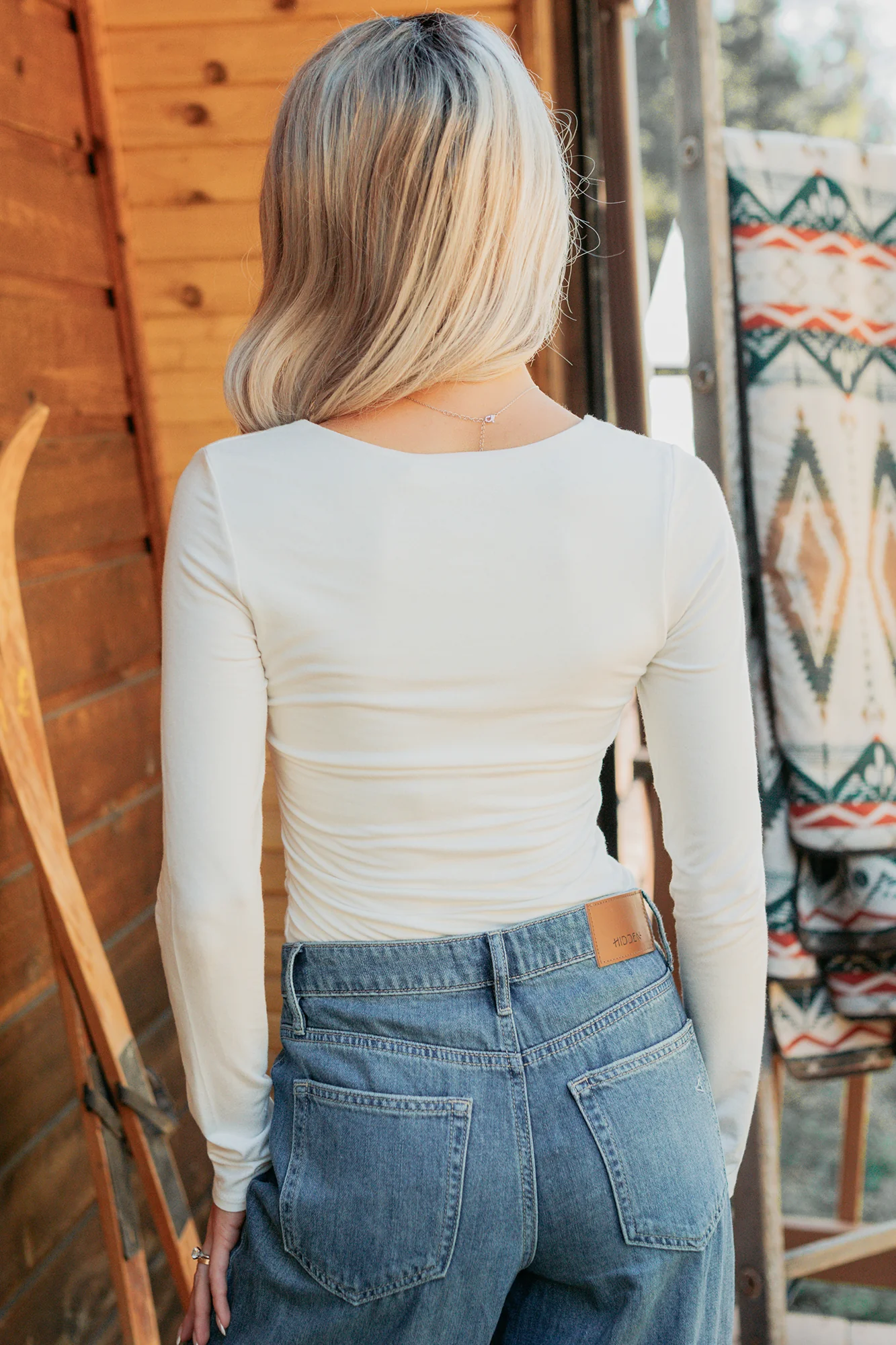 Unsaid Things Long Sleeve V Neck Top (Ivory) - Image 7