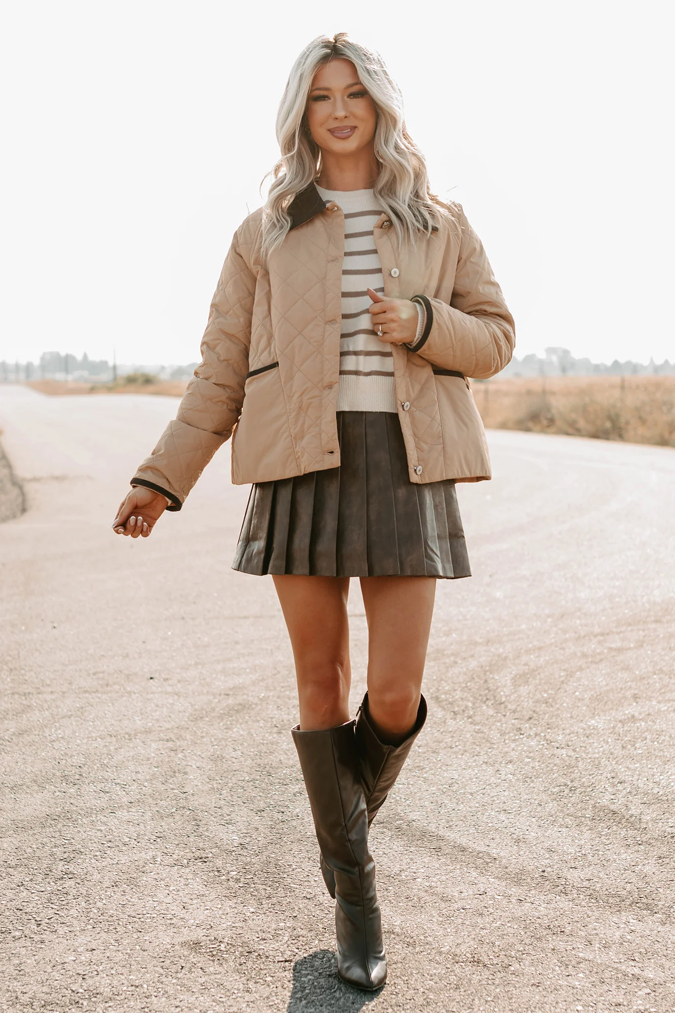 Up & Coming Quilted Barn Jacket (Camel) - Image 4