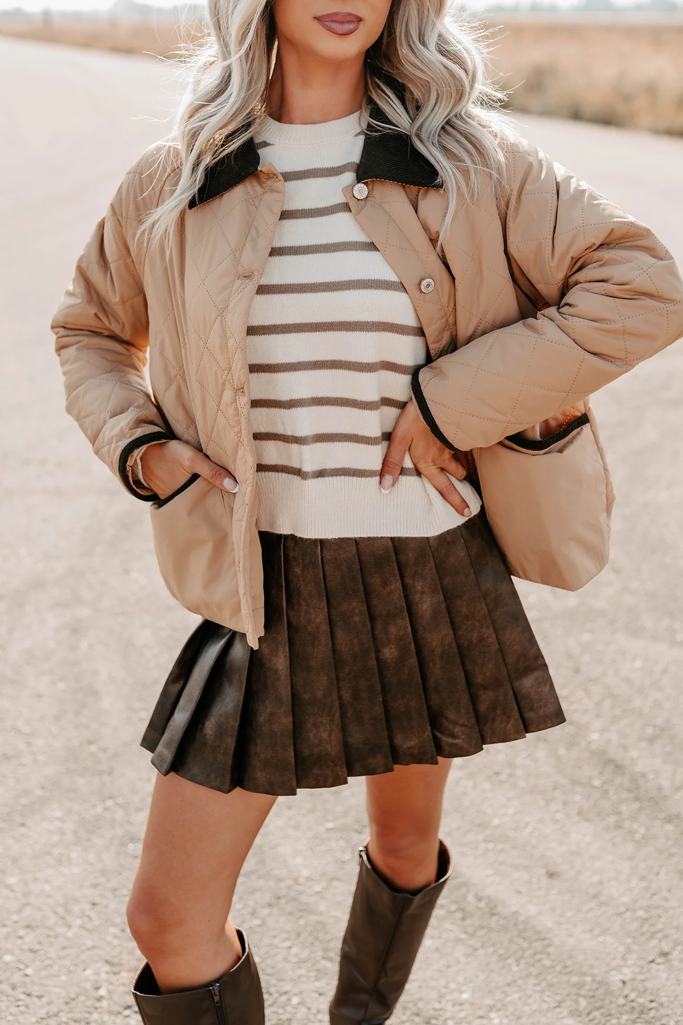 Up & Coming Quilted Barn Jacket (Camel) - Image 6