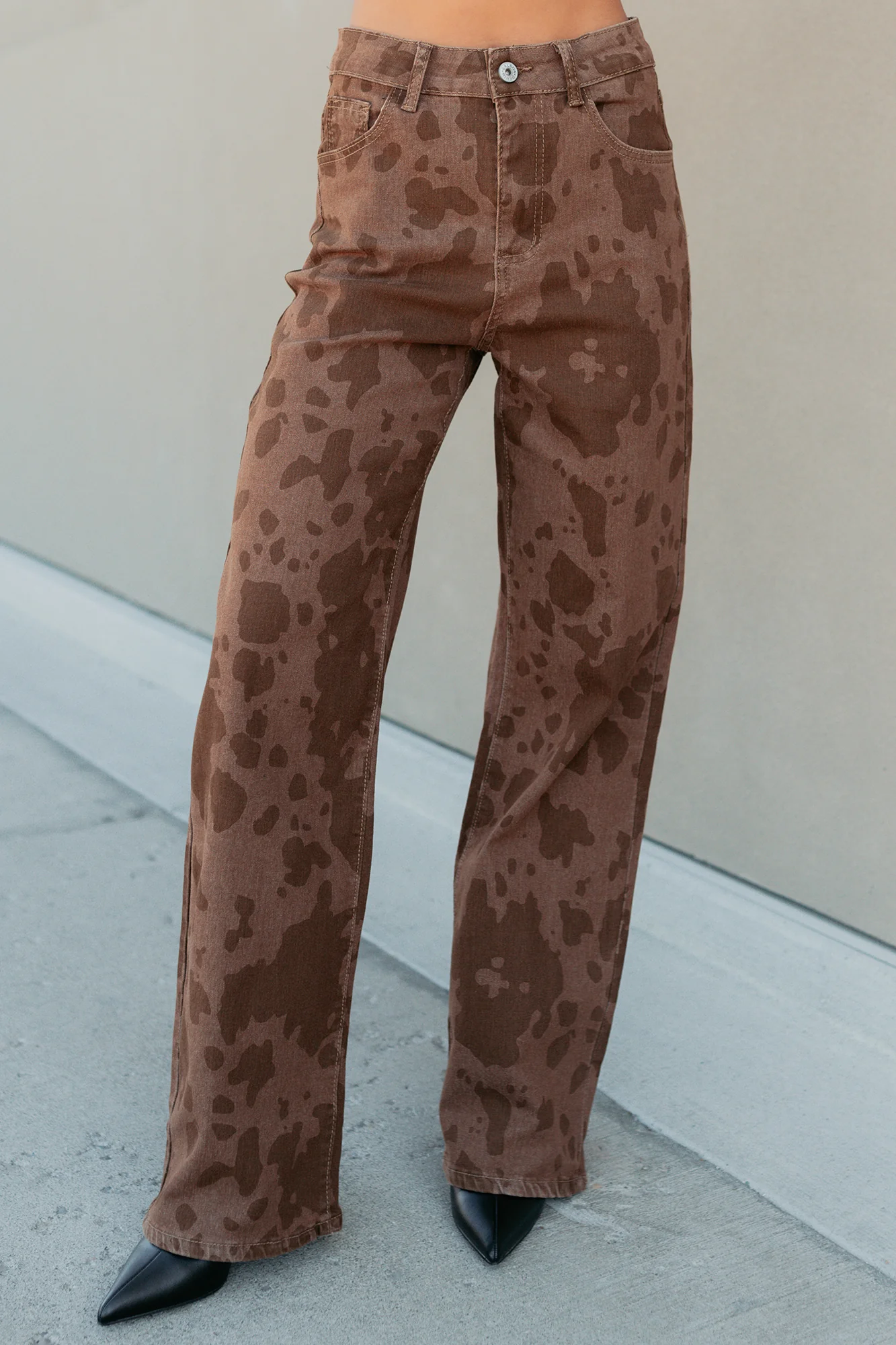 Valentina Stretchy Straight Leg Balboa Fashion Jeans (Cow Print) - Image 10