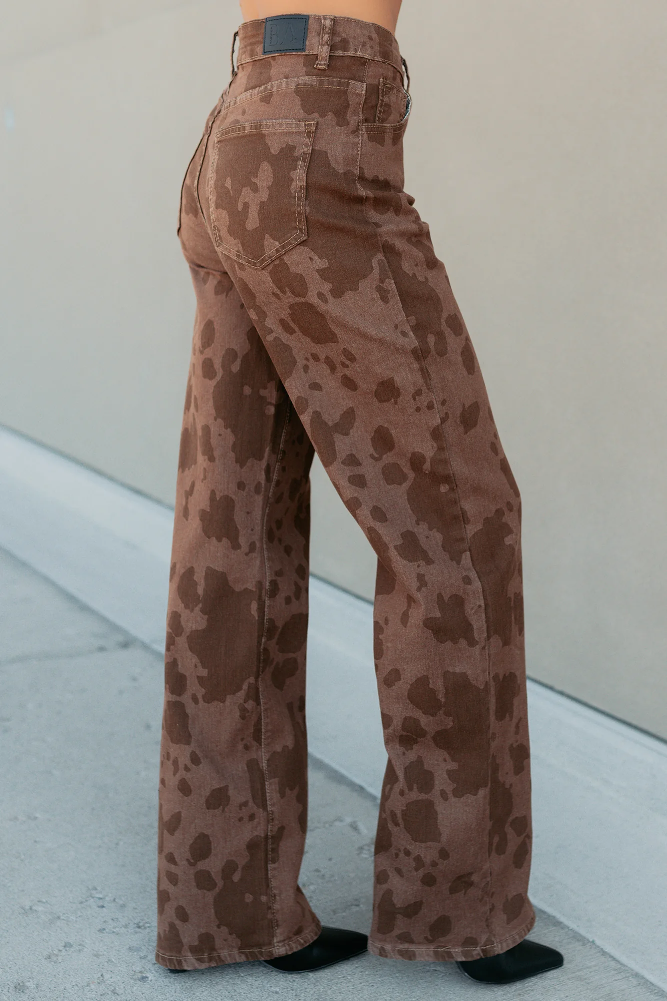 Valentina Stretchy Straight Leg Balboa Fashion Jeans (Cow Print) - Image 5