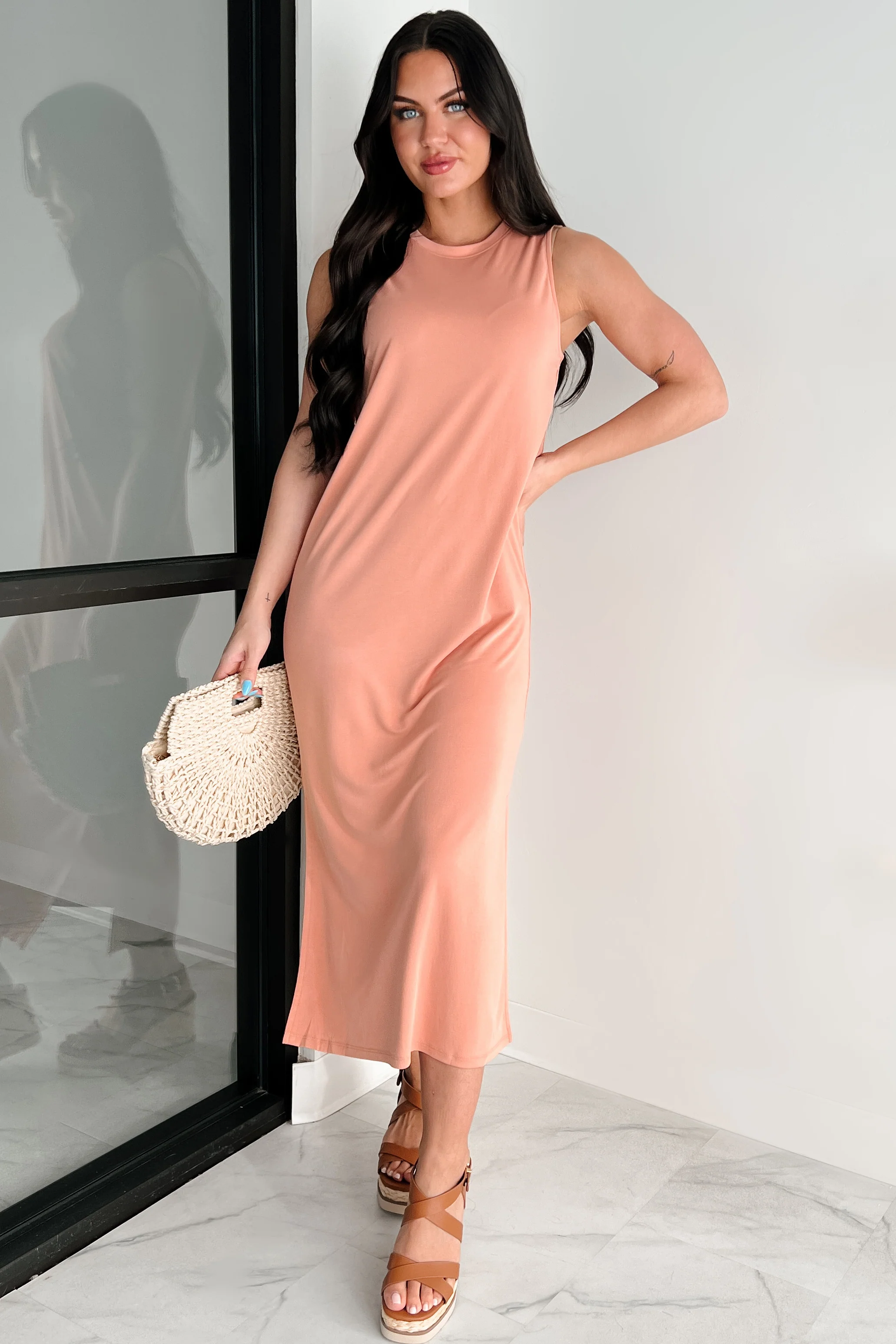 Versatile Vibes Sleeveless Midi Dress (Dusty Clay) - Image 6