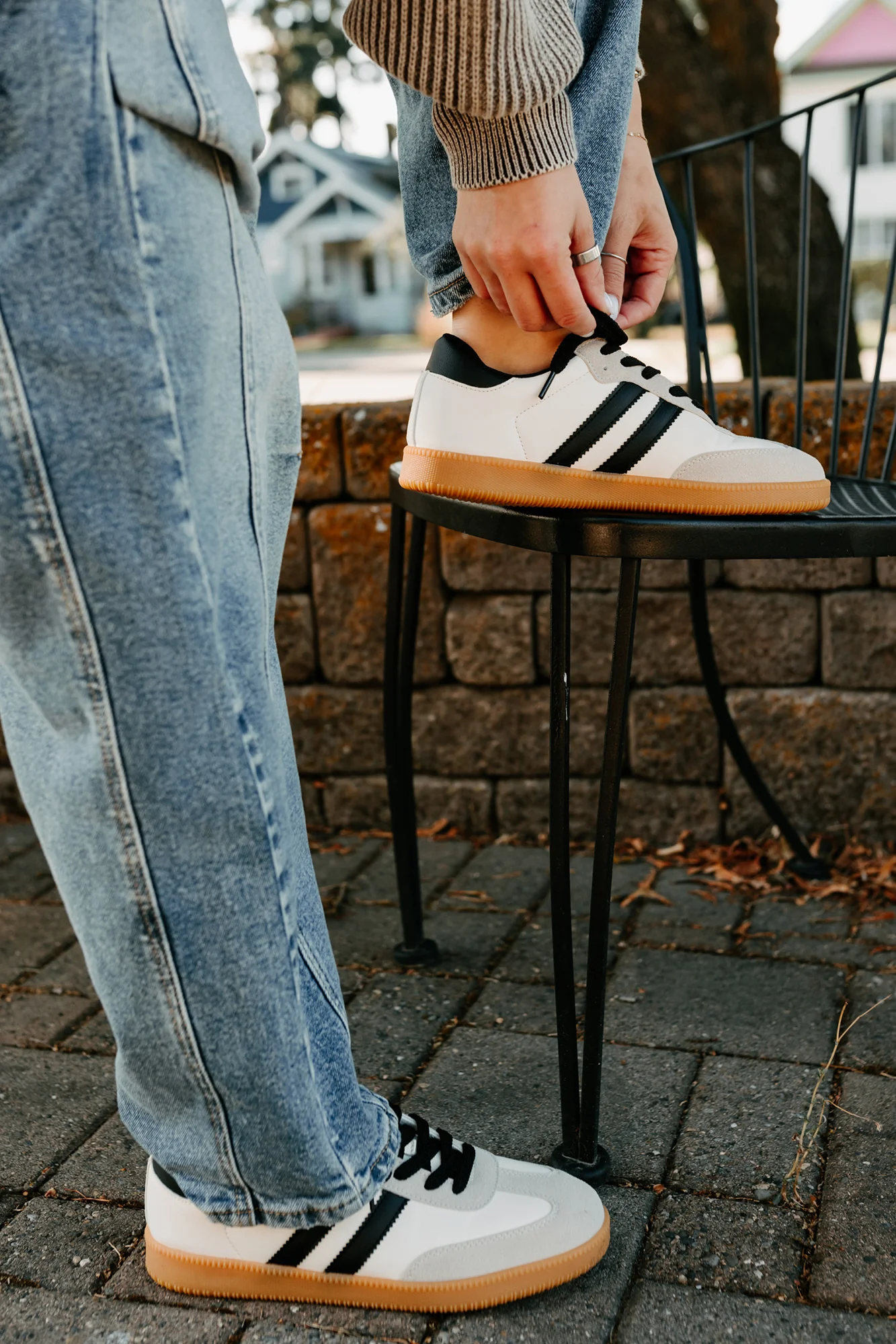 Vibes In Motion Lace-Up Platform Sneakers (Beige) - Image 5