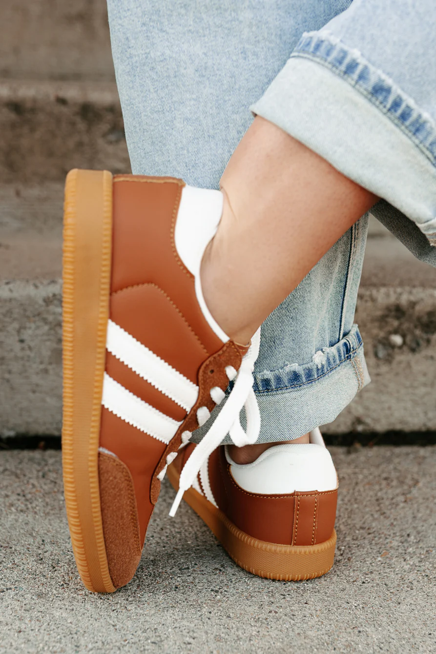 Vibes In Motion Lace-Up Platform Sneakers (Camel) - Image 2