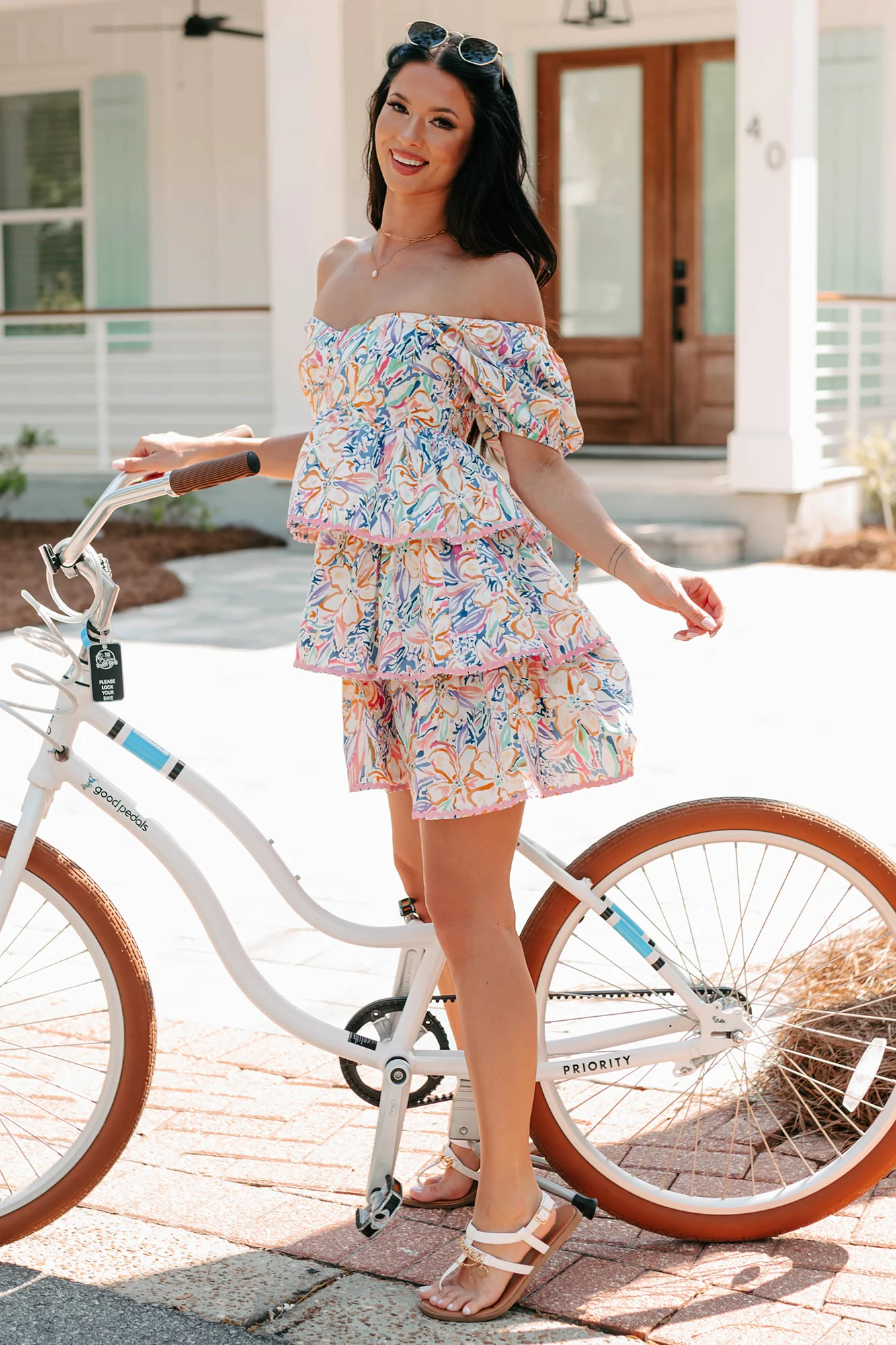 Vibrant Voyage Tiered Printed Mini Dress (Multi) - Image 8