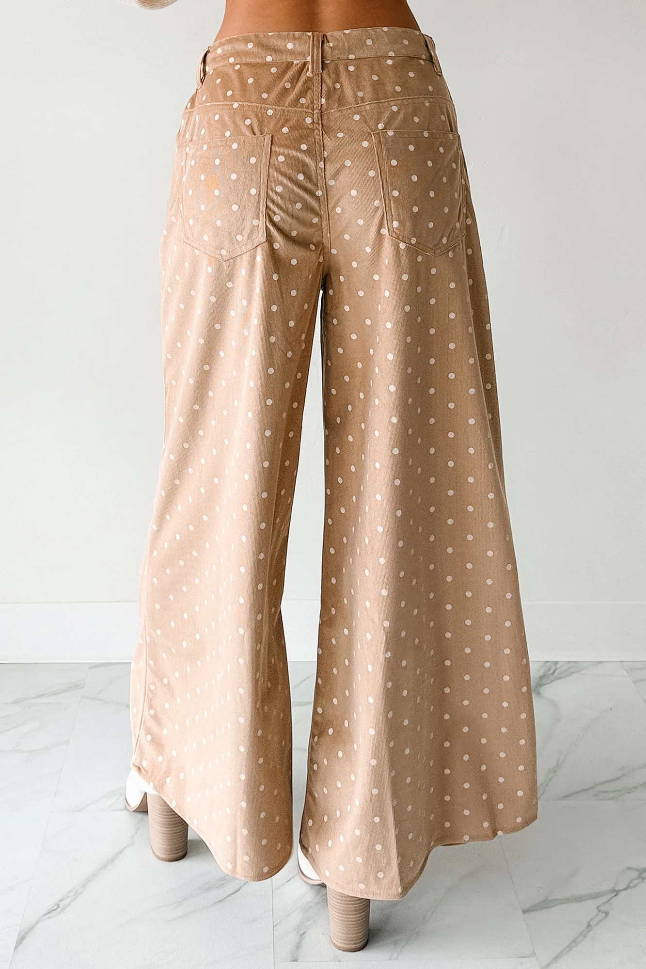 Virgina Drawstring Polka-Dot NoaBoa Pants (Mocha) - Image 4